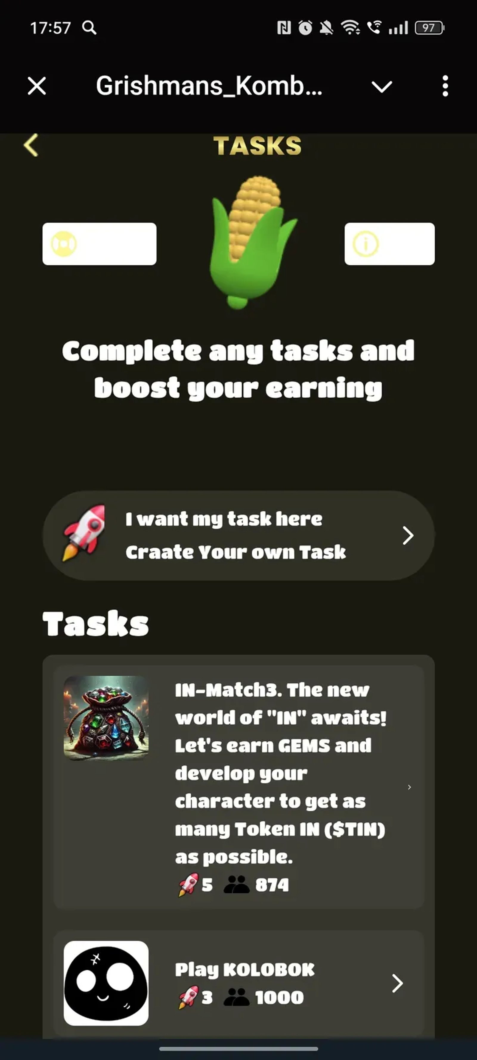 Grishmans_Kombat_bot Telegram Screenshot 4