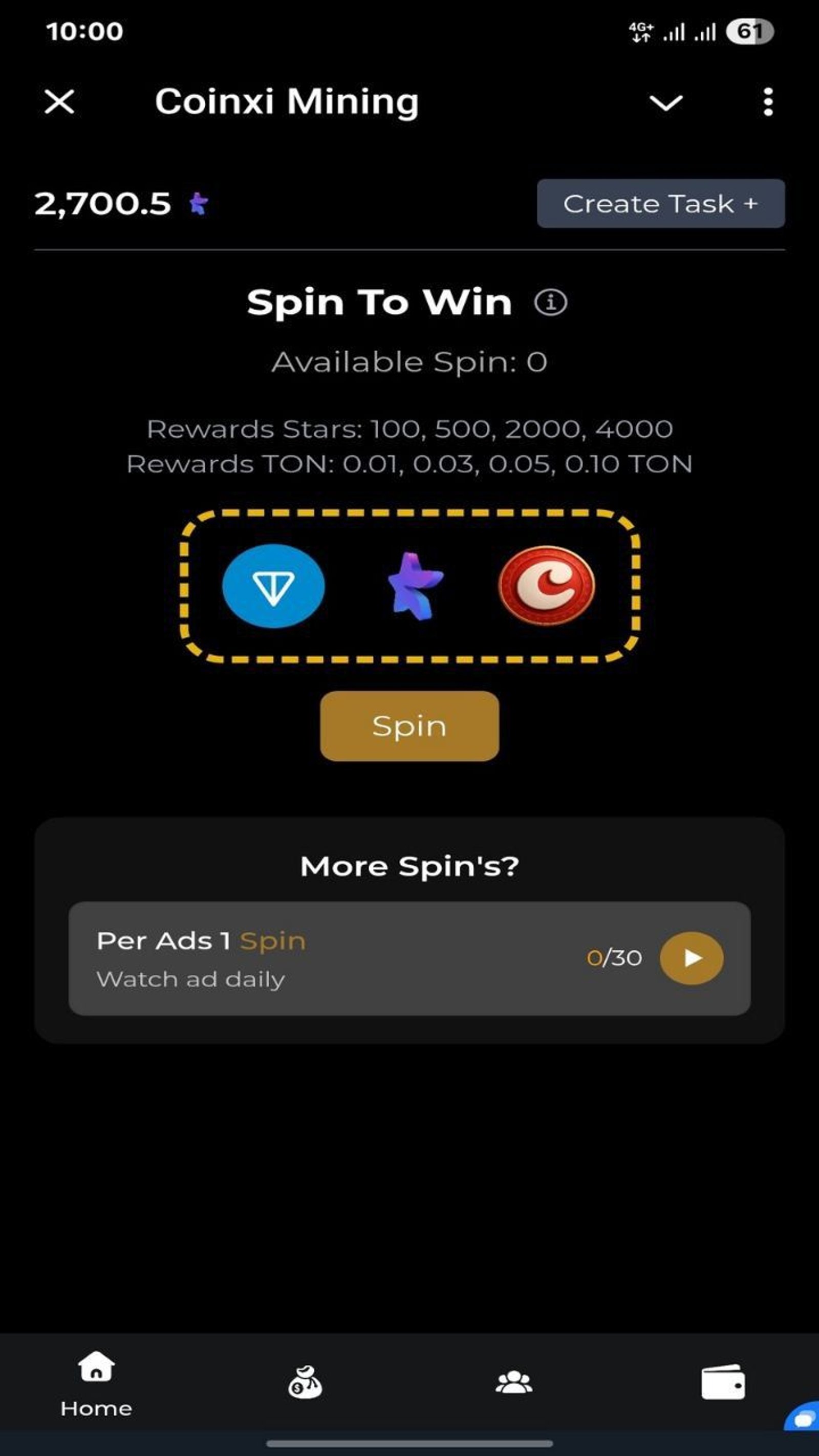 Coinxi Mining в Telegram — скриншот 5