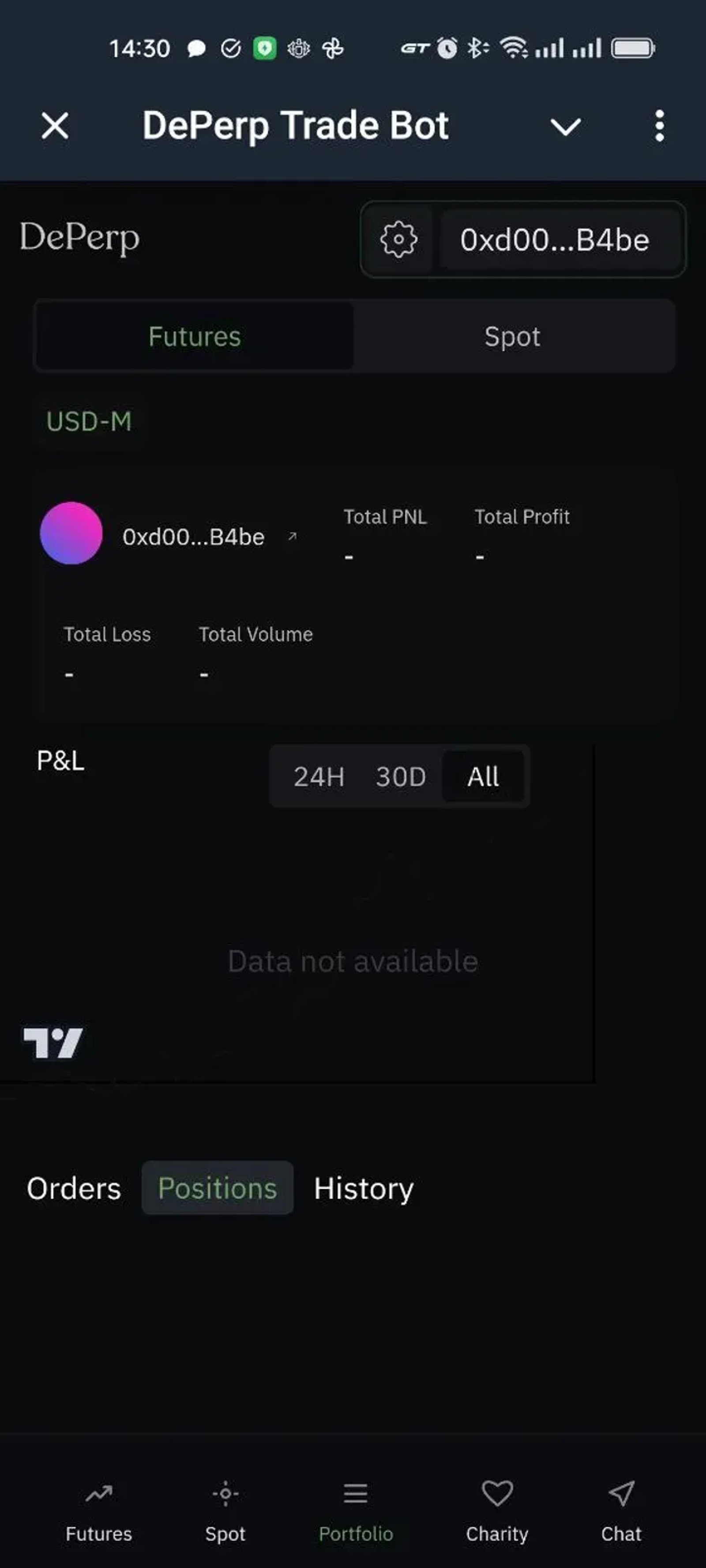 DePerp Trade Bot в Телеграм — скриншот 3