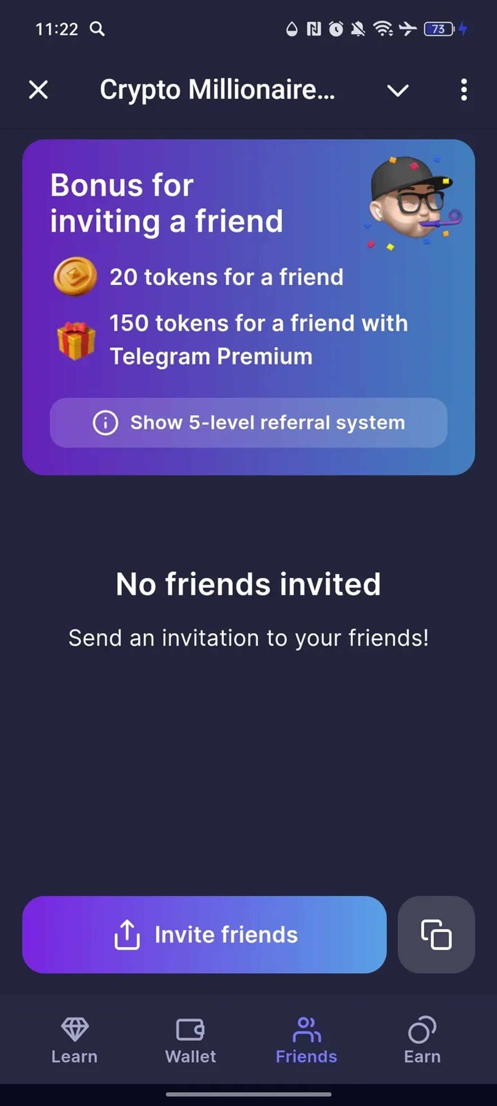 Crypto Millionaire Bot в Телеграм — скриншот 3