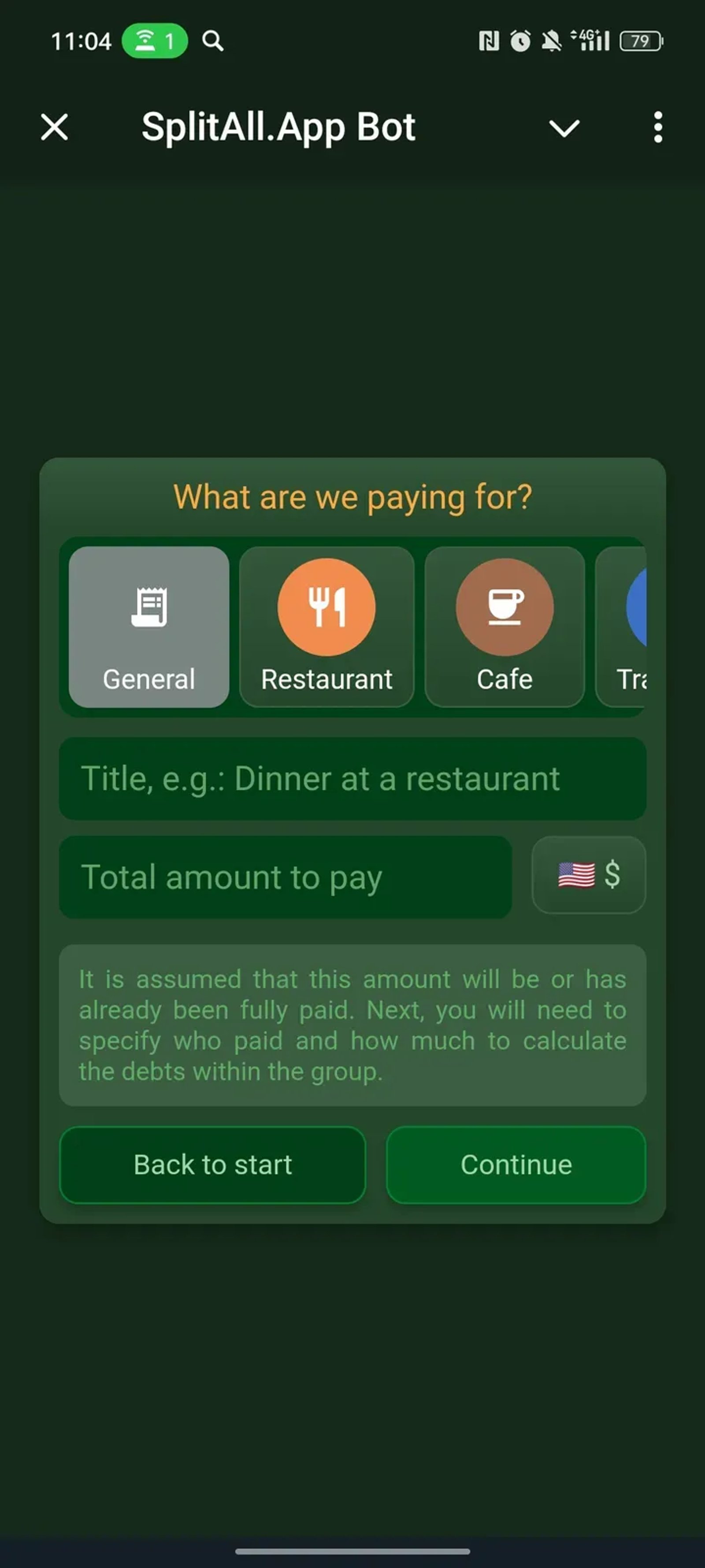 SplitAll.App Bot в Телеграм — скриншот 2