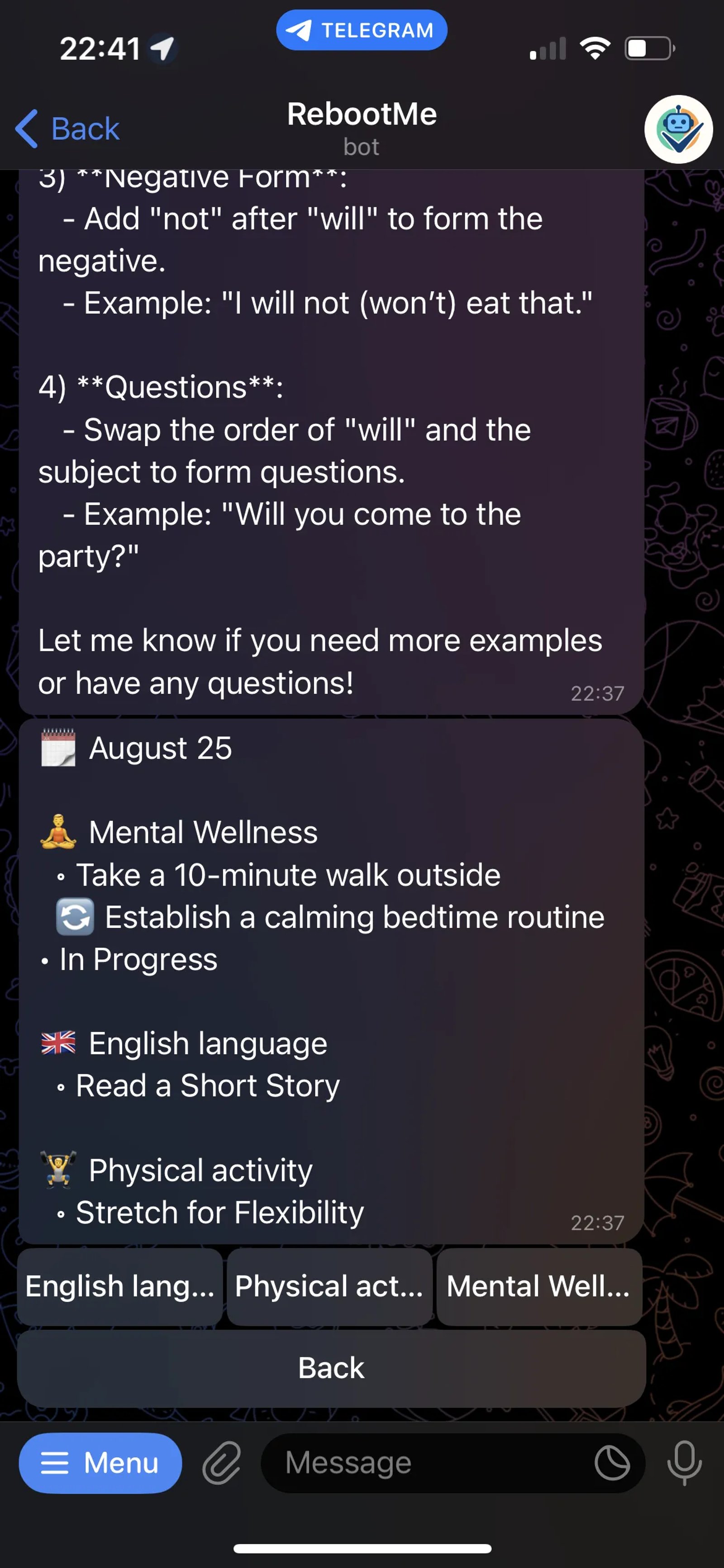 RebootMe Telegram Screenshot 5