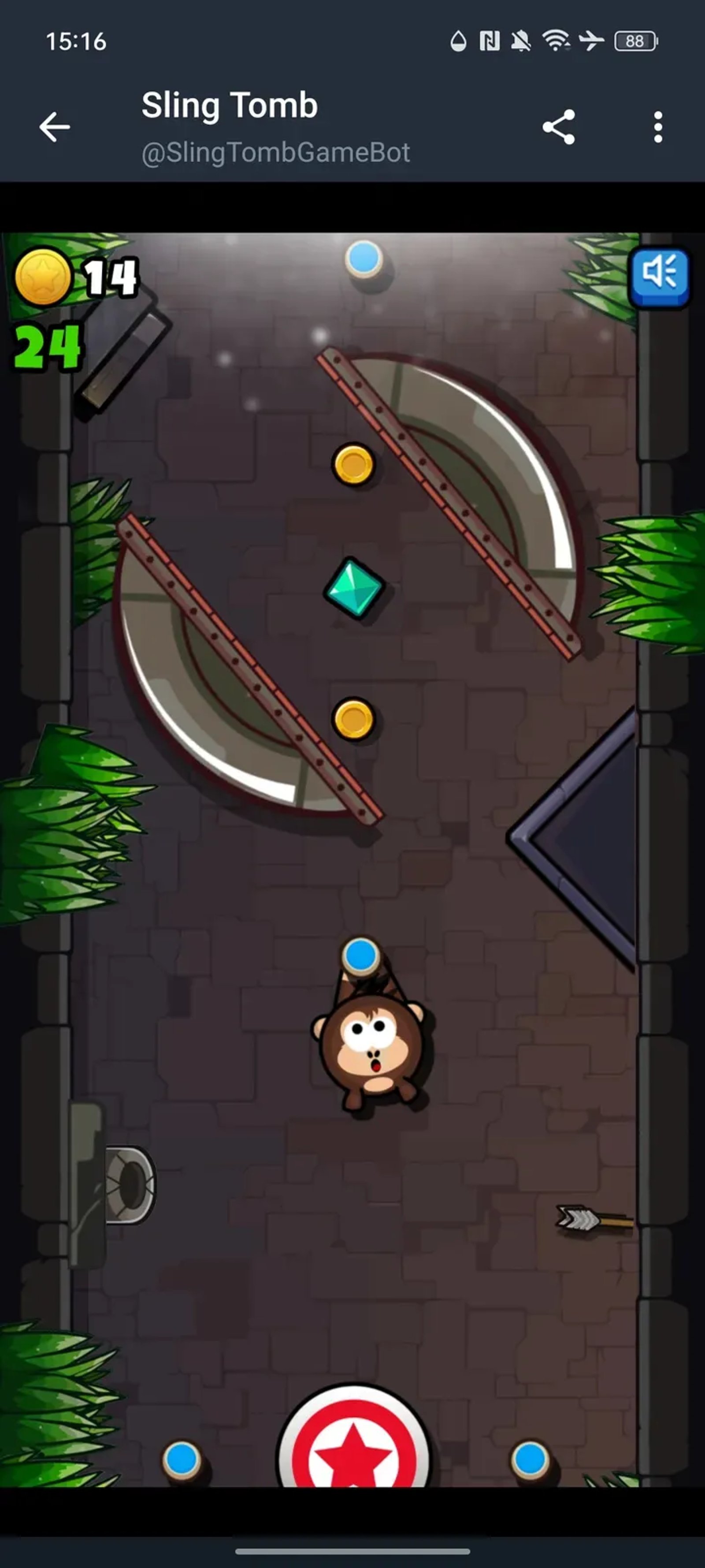 Sling Tomb Game в Телеграм — скриншот 4