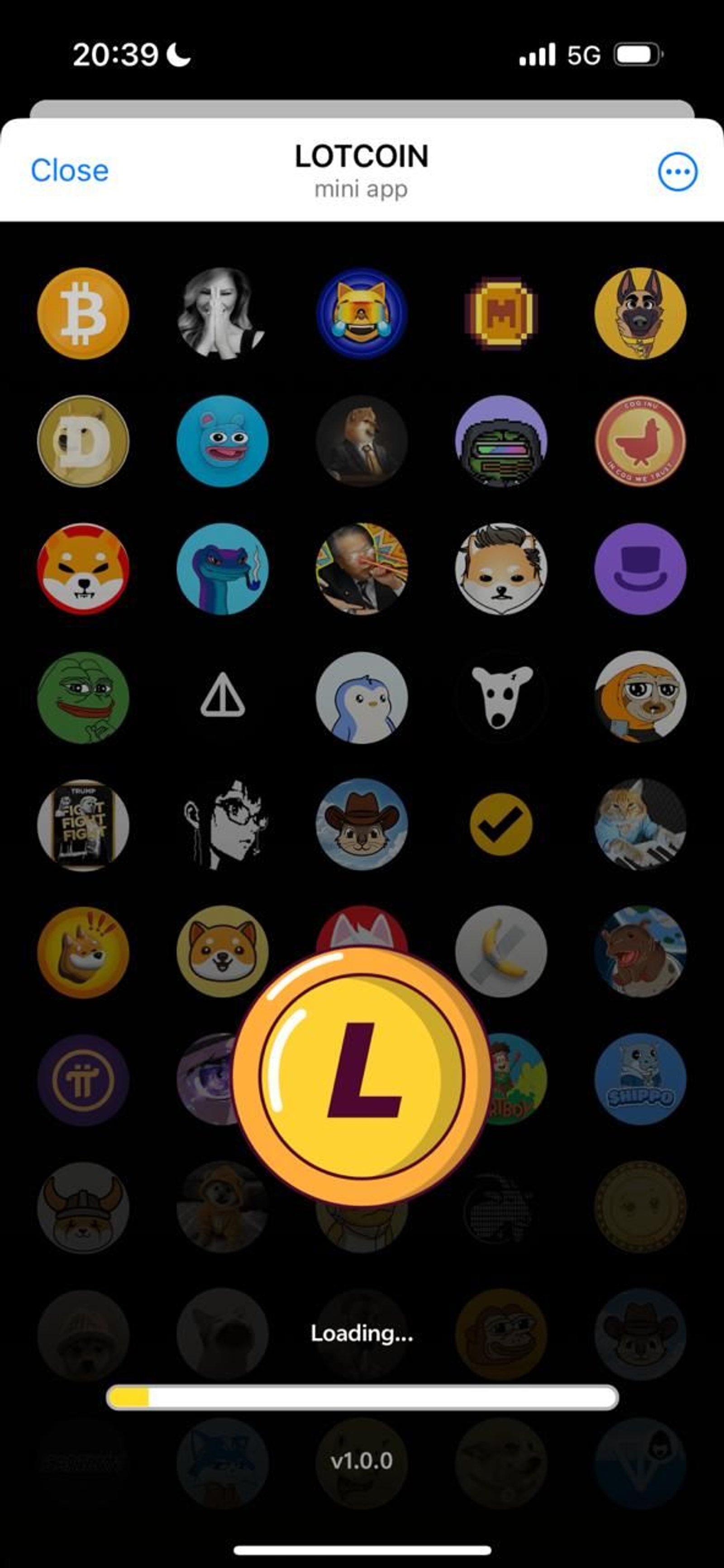 LOTCOIN в Telegram — скриншот 1
