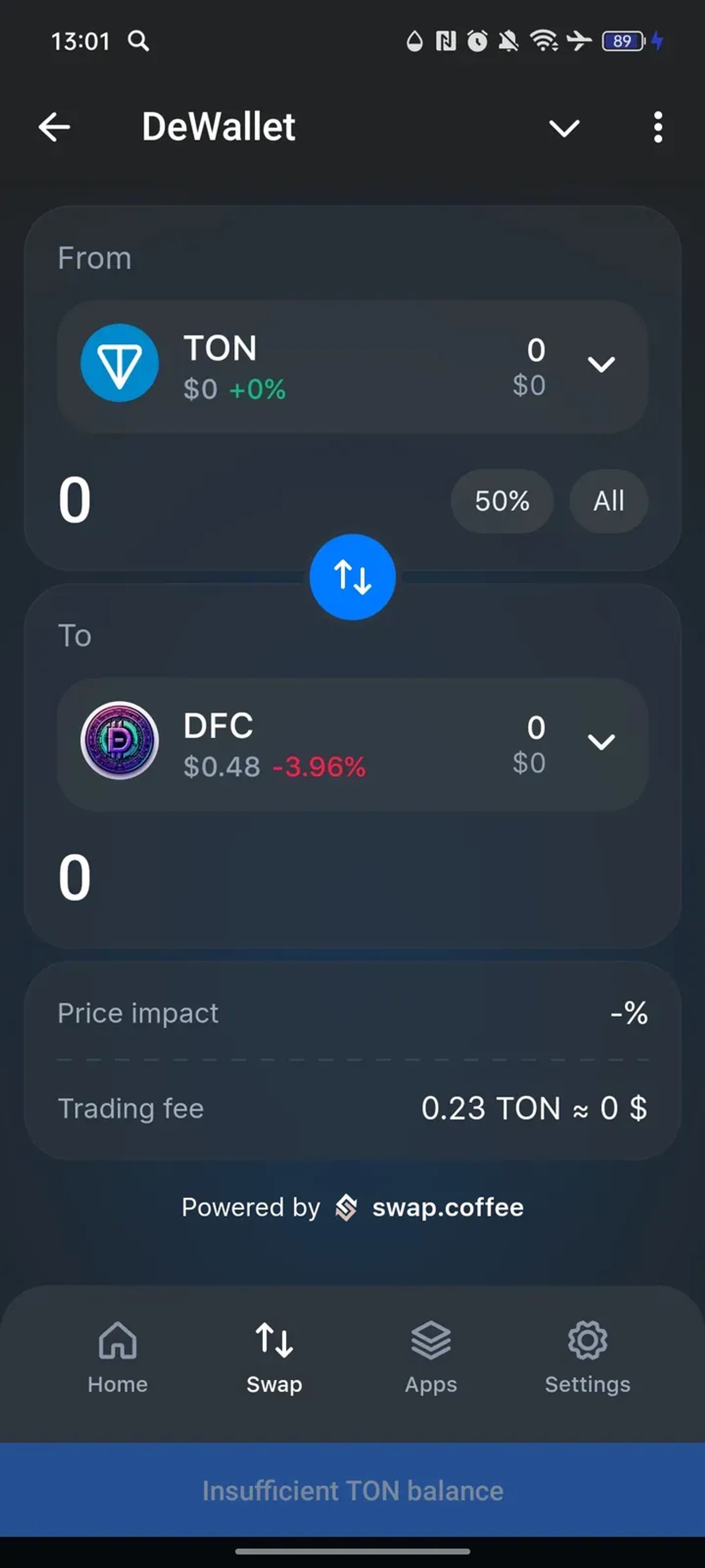 DeWallet в Телеграм — скриншот 3