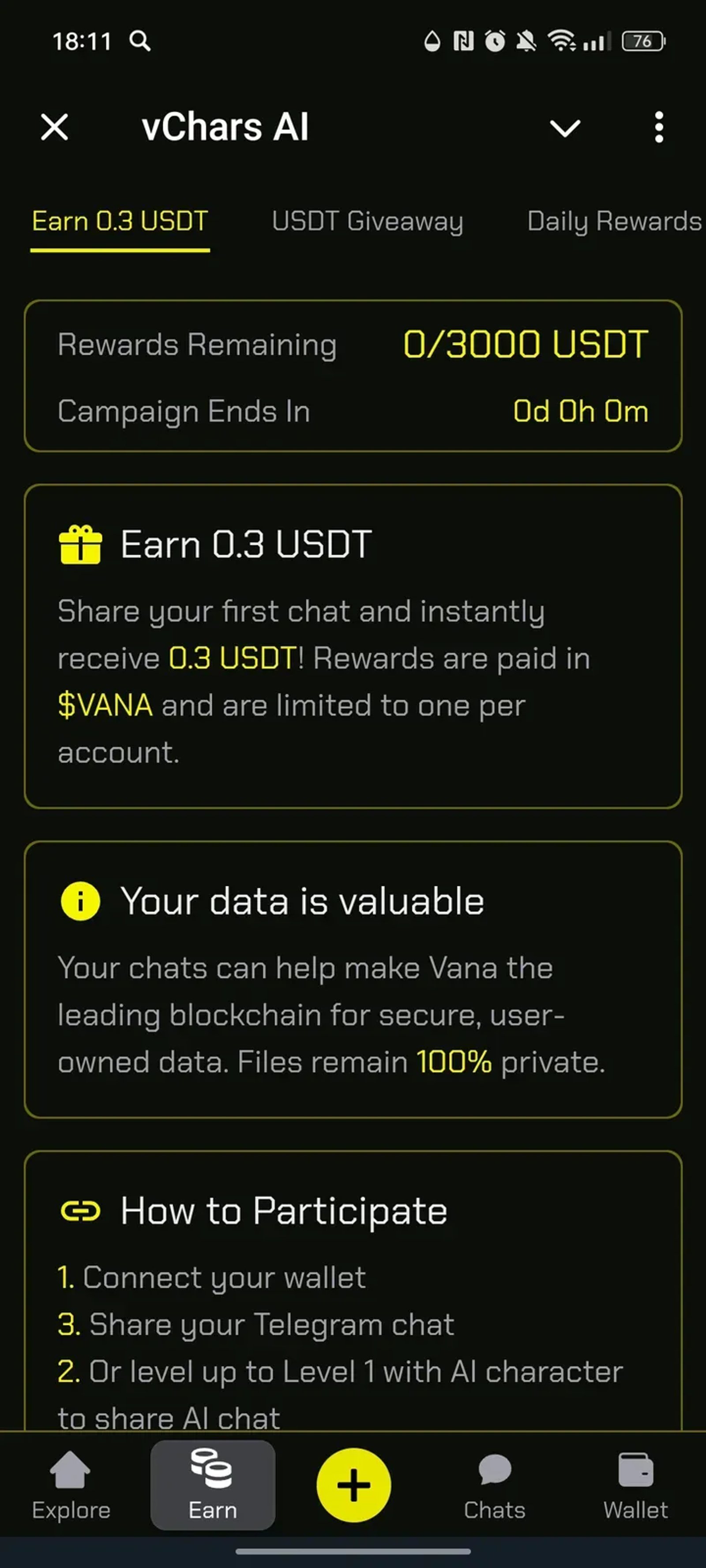 vChars AI в Телеграм — скриншот 2