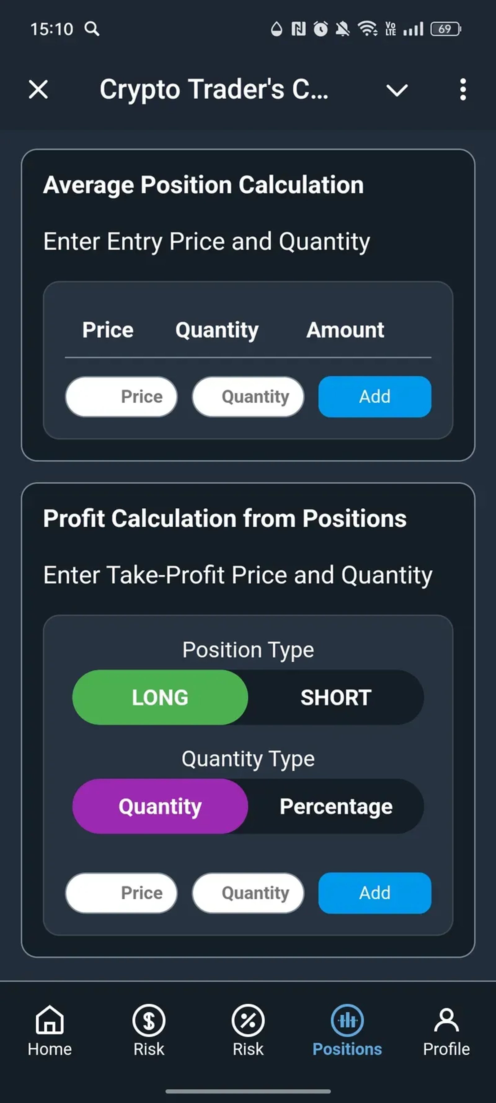 Crypto Traders Calculator в Телеграм — скриншот 4