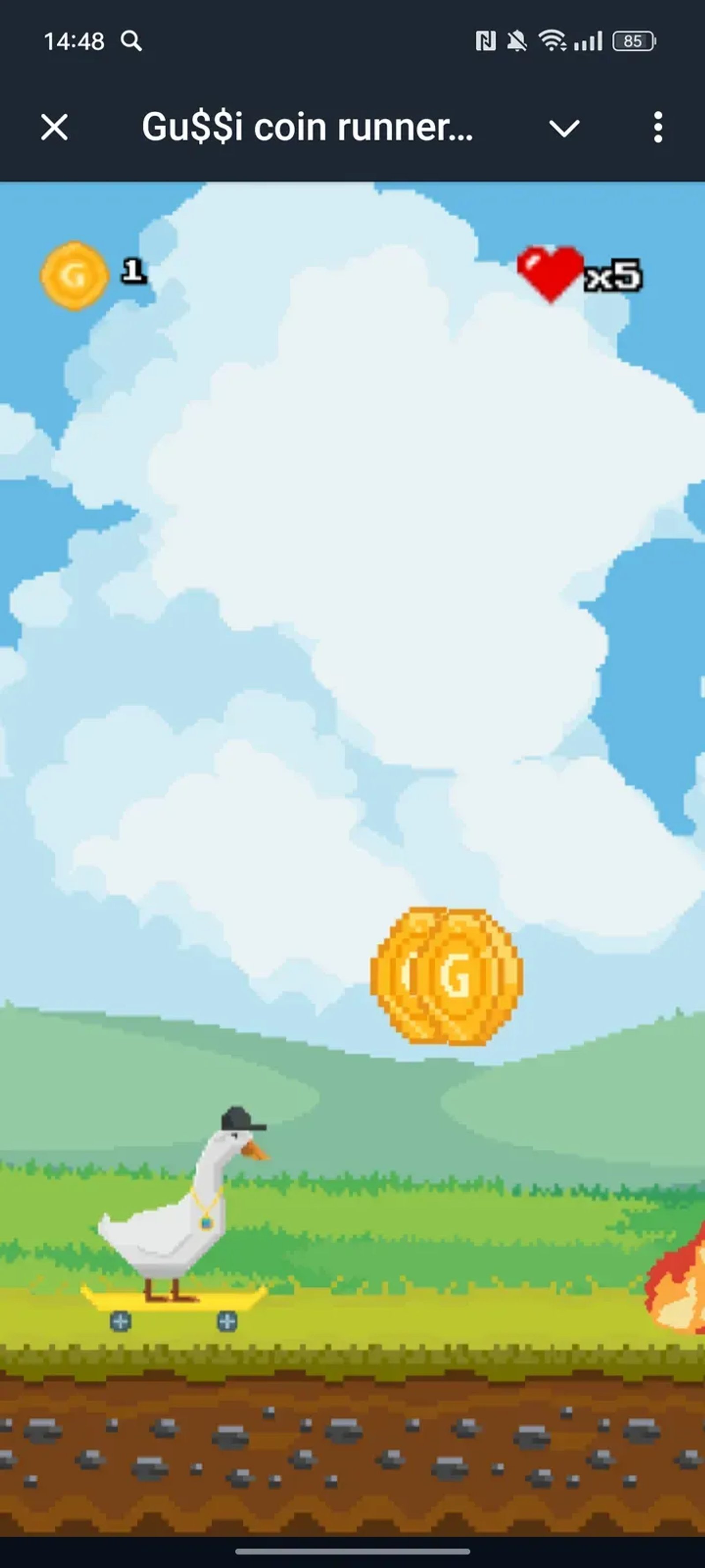 Gu$$i coin runner Game в Телеграм — скриншот 5