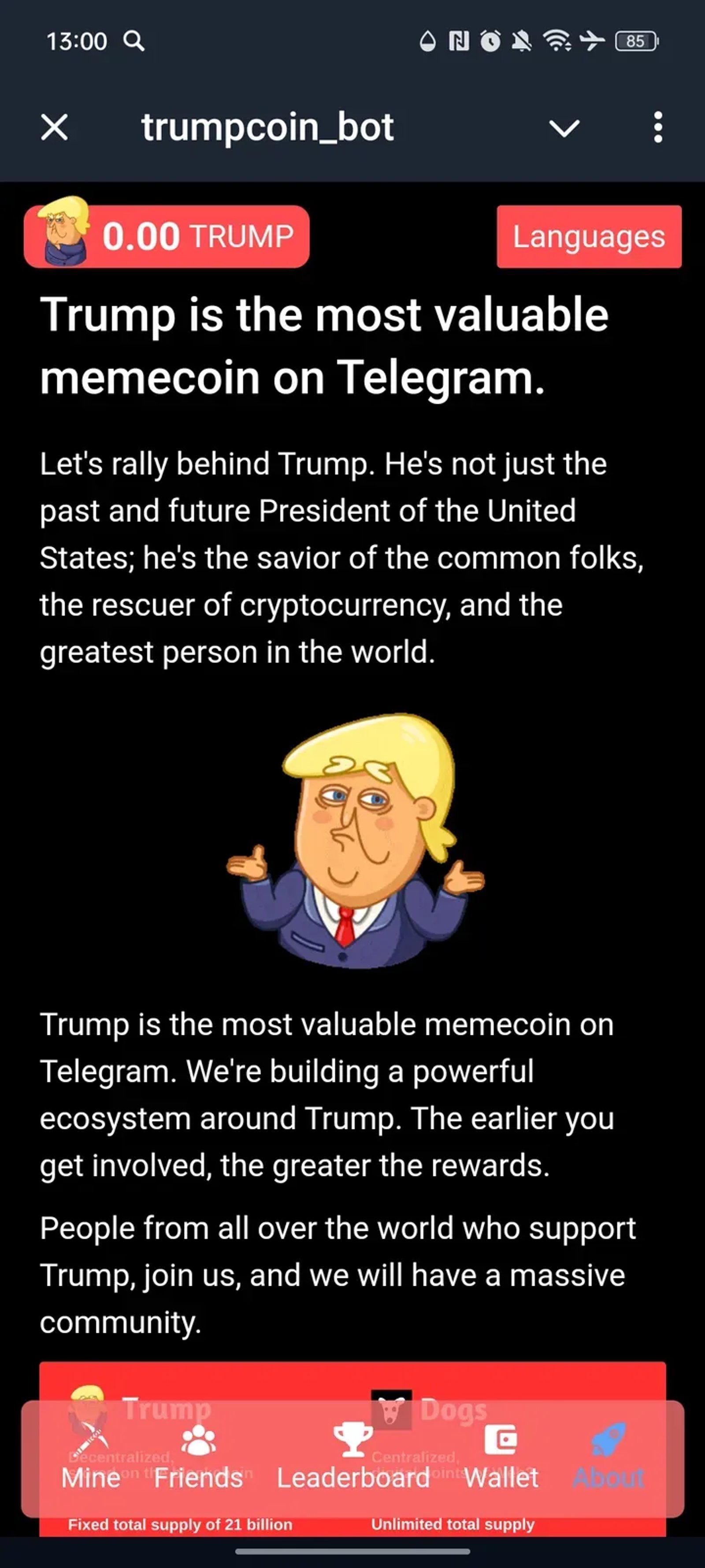 trumpcoin_bot Telegram Screenshot 5