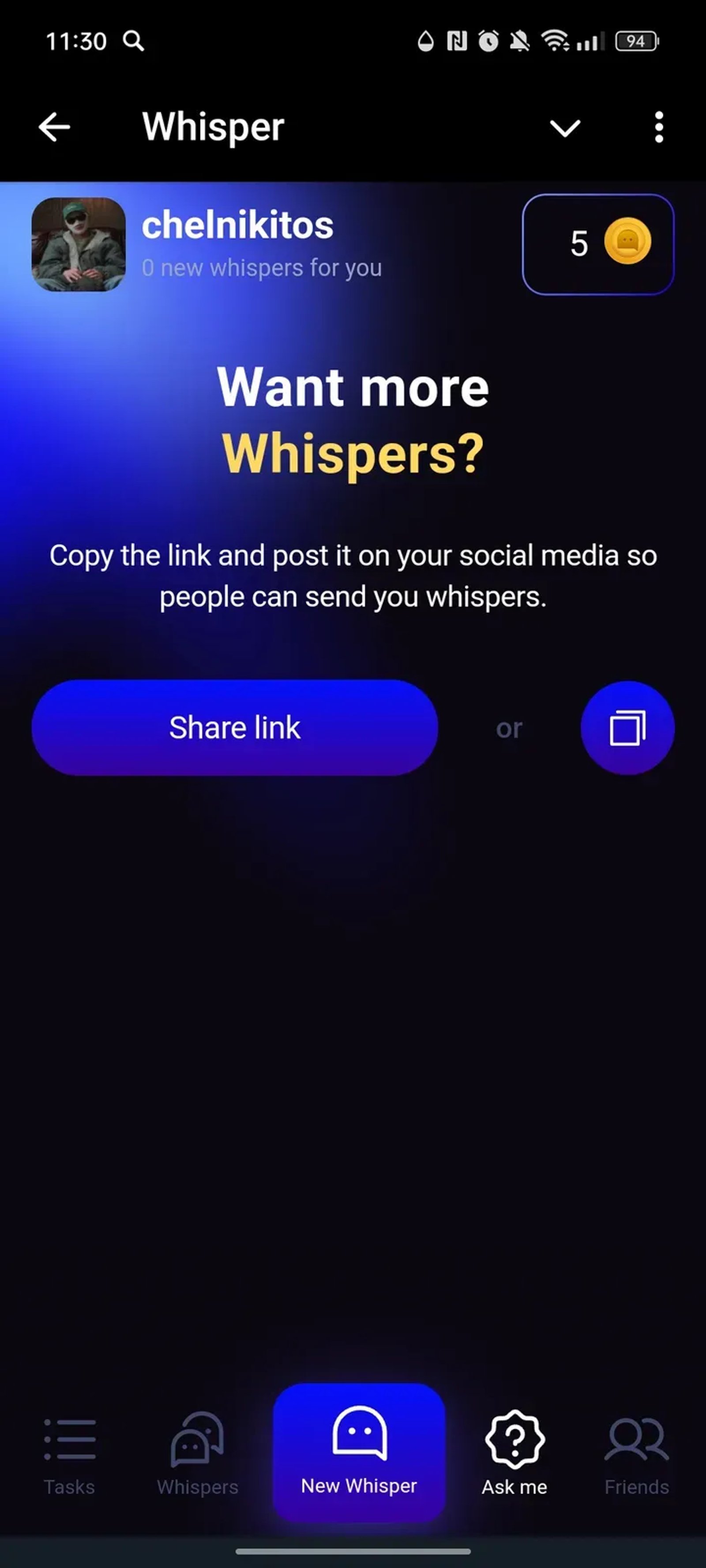 Whisper в Телеграм — скриншот 3
