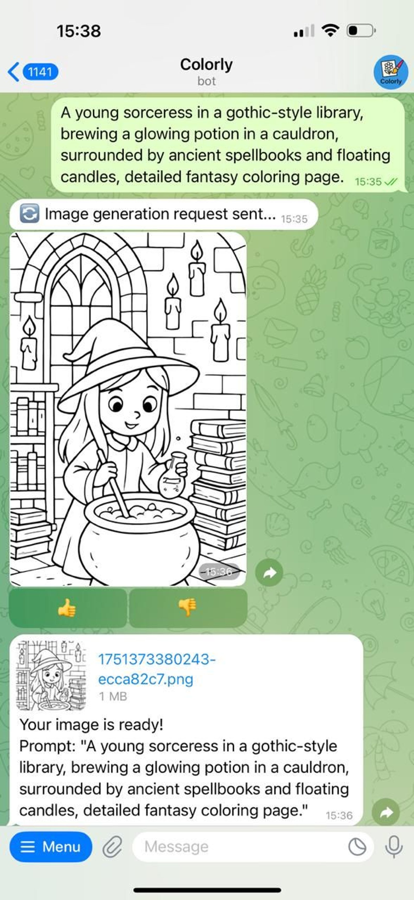 Colorly в Telegram — скриншот 5