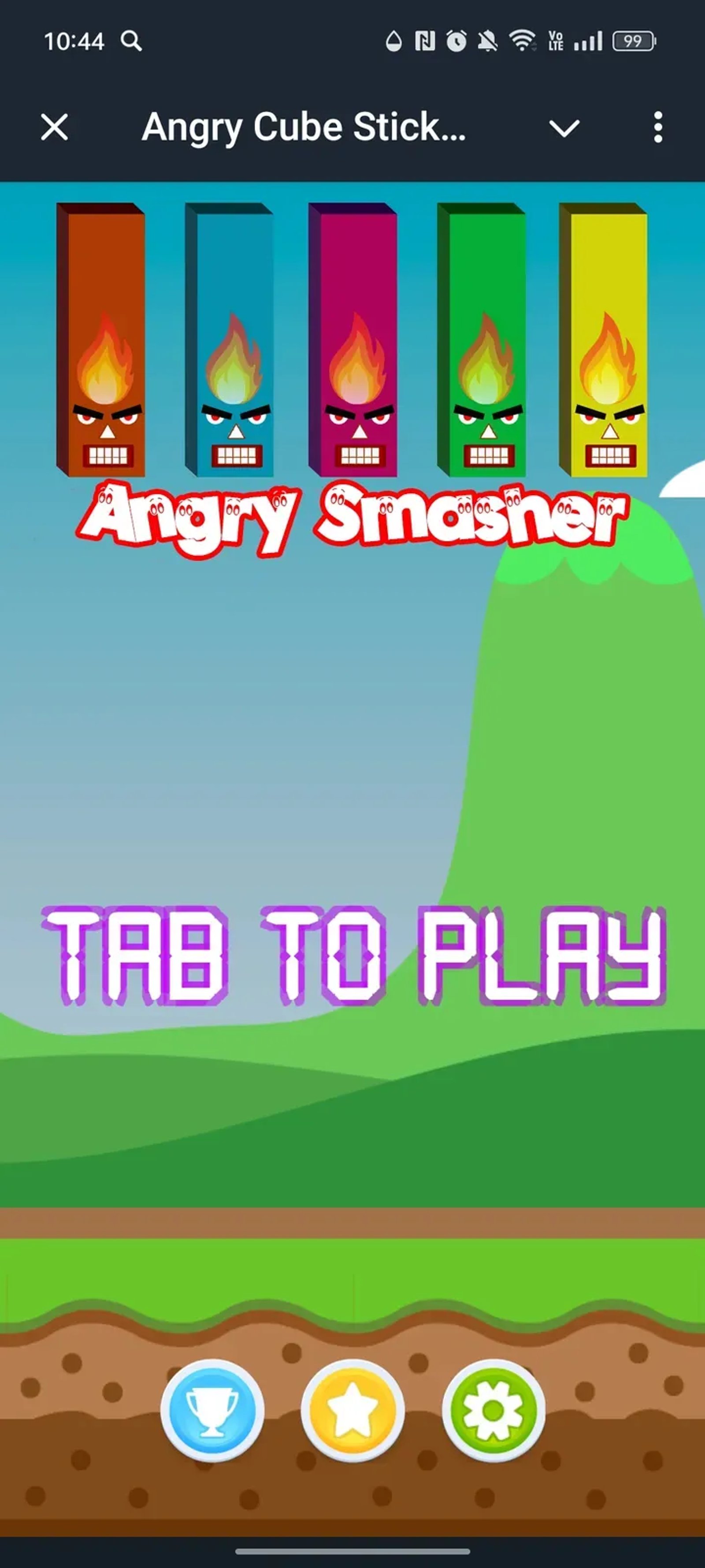 Angry Cube Sticks Game в Telegram — скриншот 1