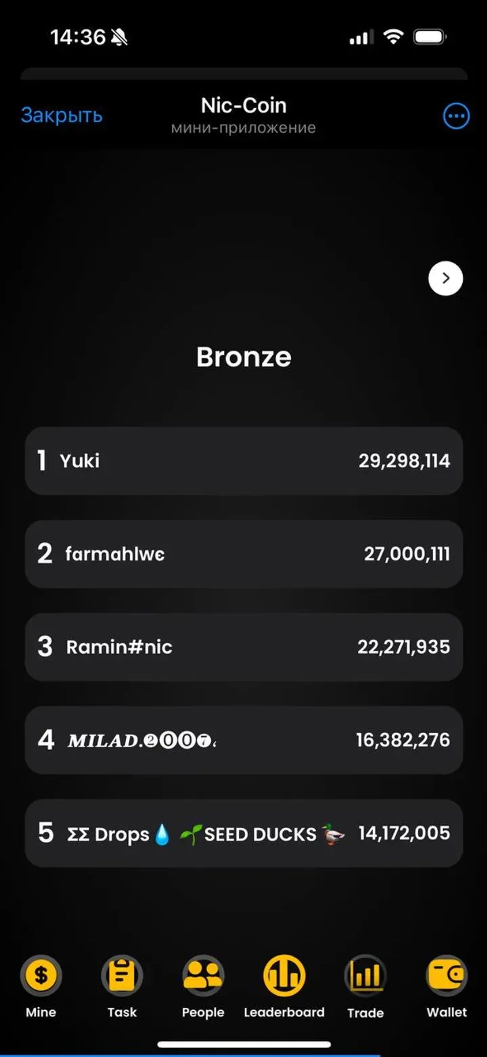 Nic-Coin в Телеграм — скриншот 6