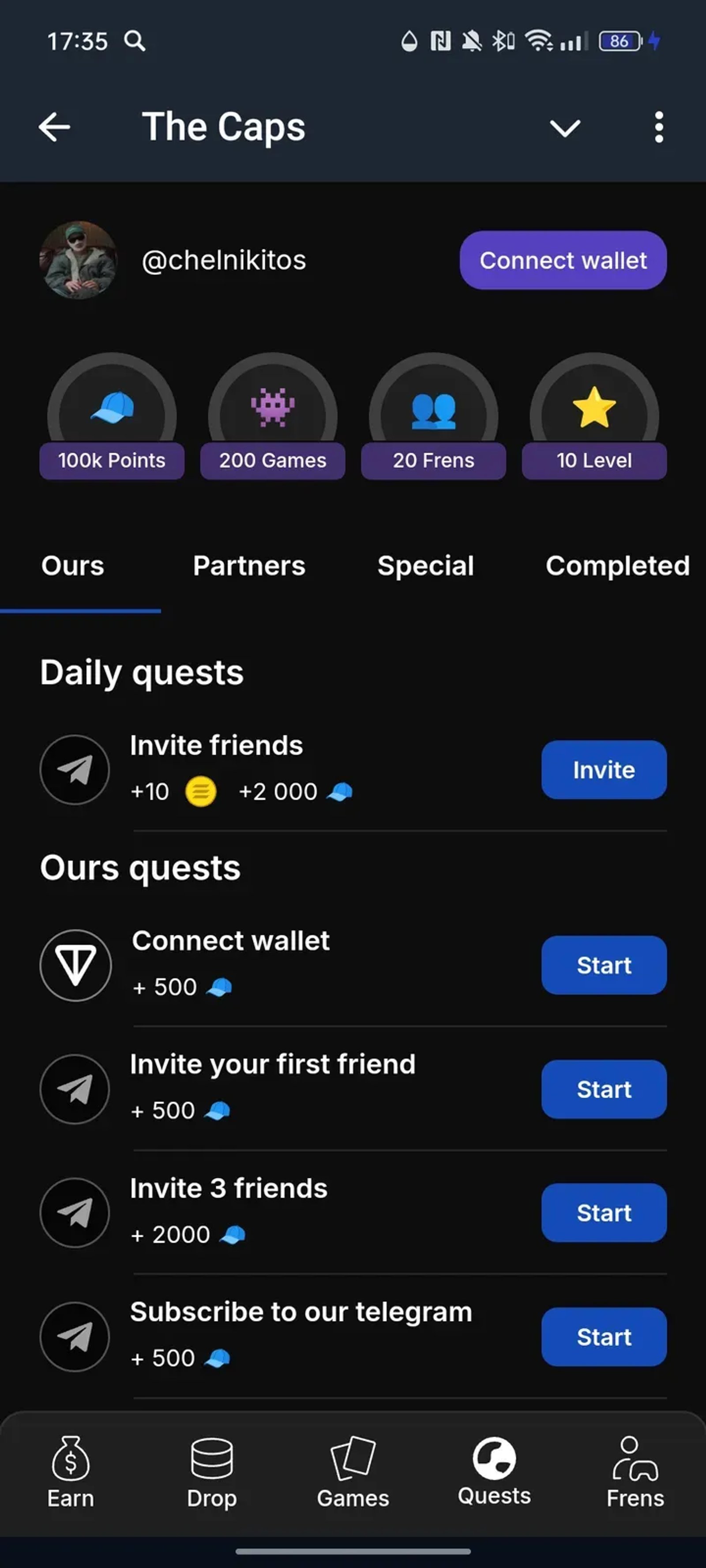 Caps & Cups | Game Hub в Телеграм — скриншот 4