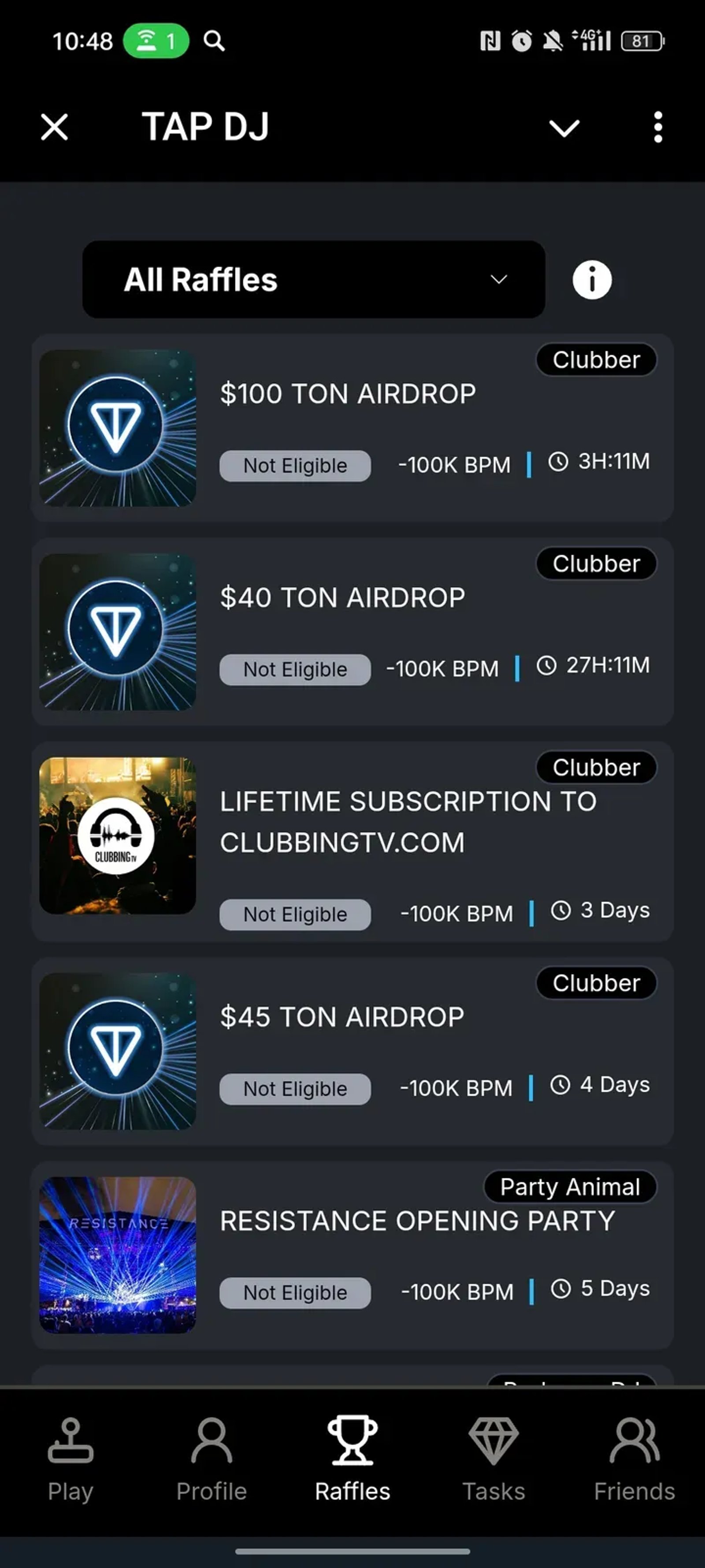 TAP DJ Telegram Screenshot 2