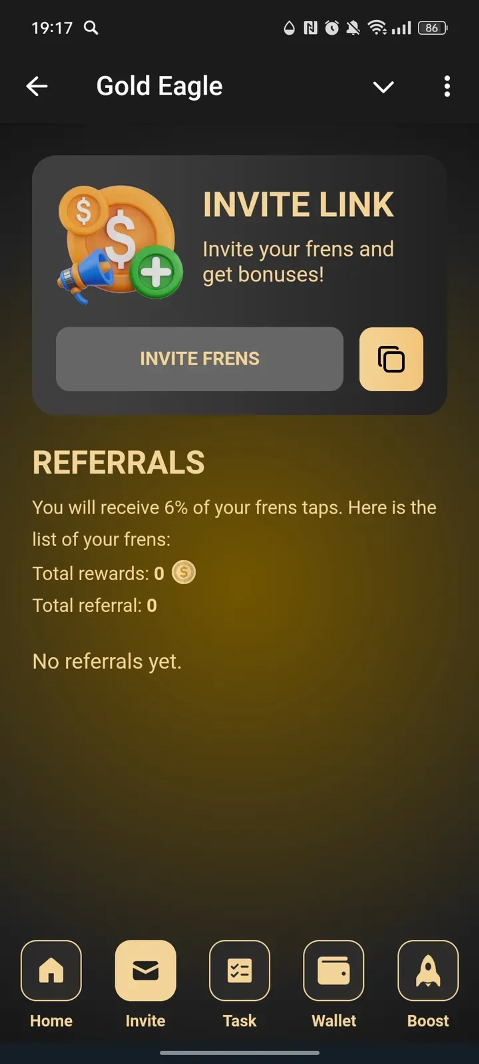 Gold Eagle в Телеграм — скриншот 2