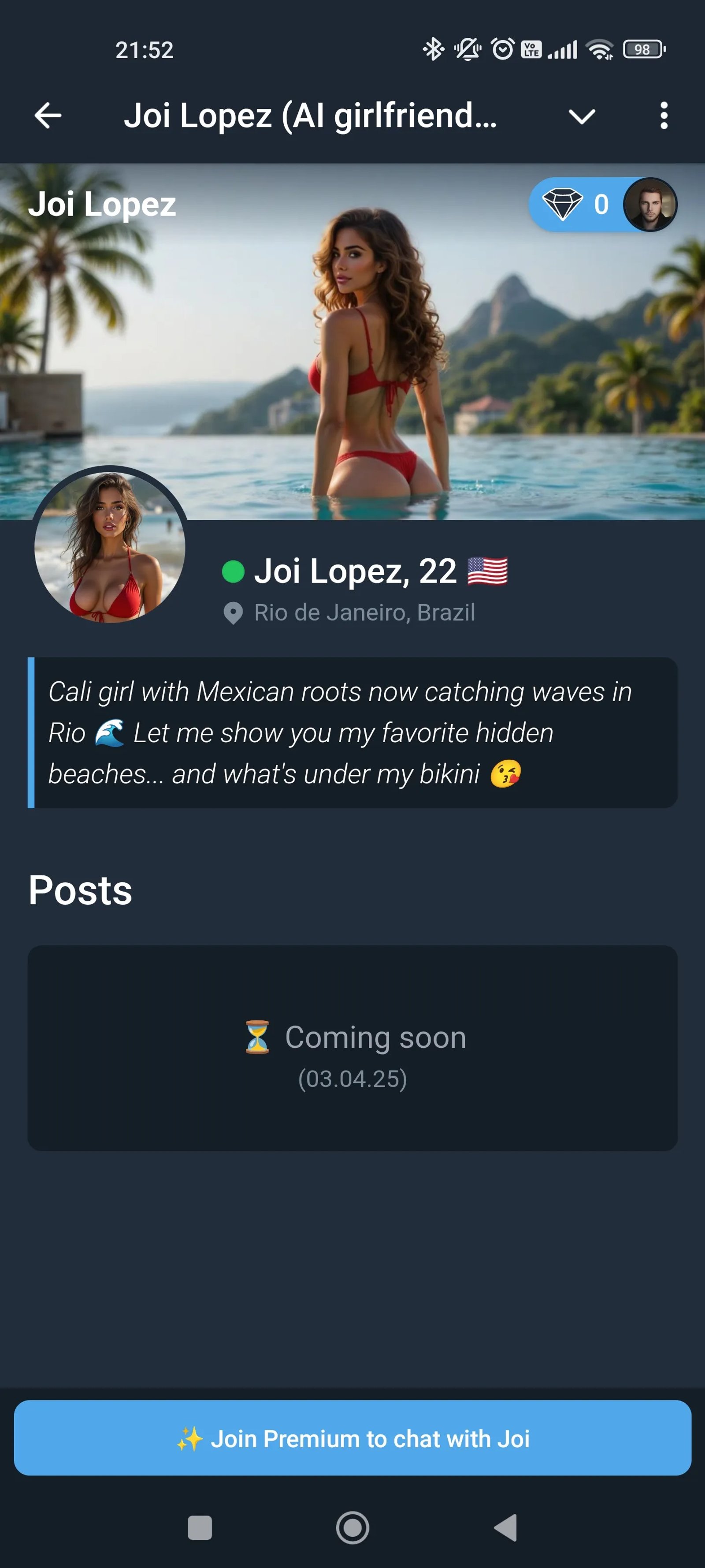 Joi Lopez Персонаж