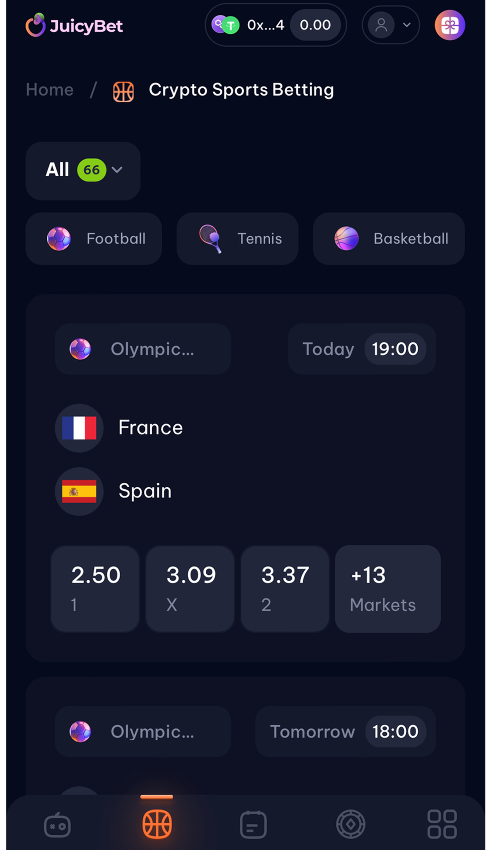 JuicyBet в Телеграм — скриншот 2