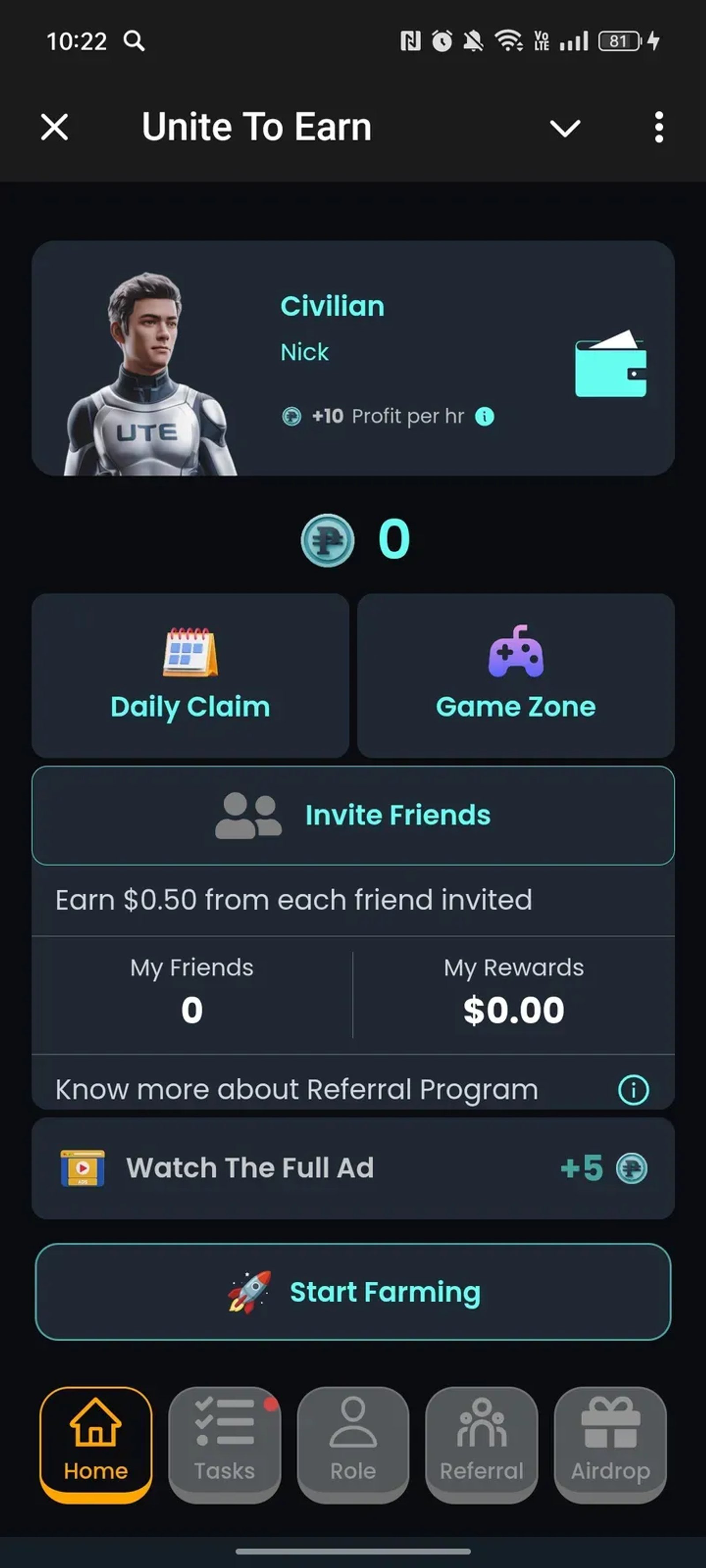 Unite To Earn в Телеграм — скриншот 1