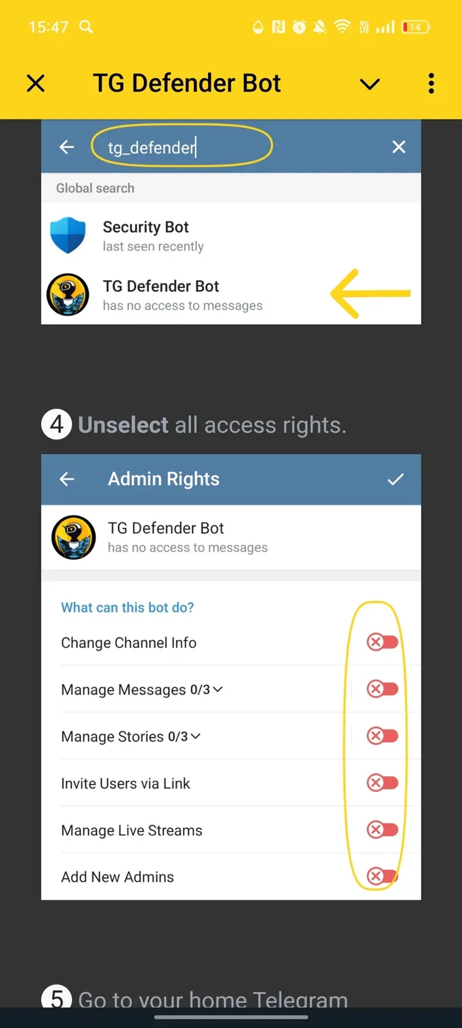 TG Defender Bot в Телеграм — скриншот 3