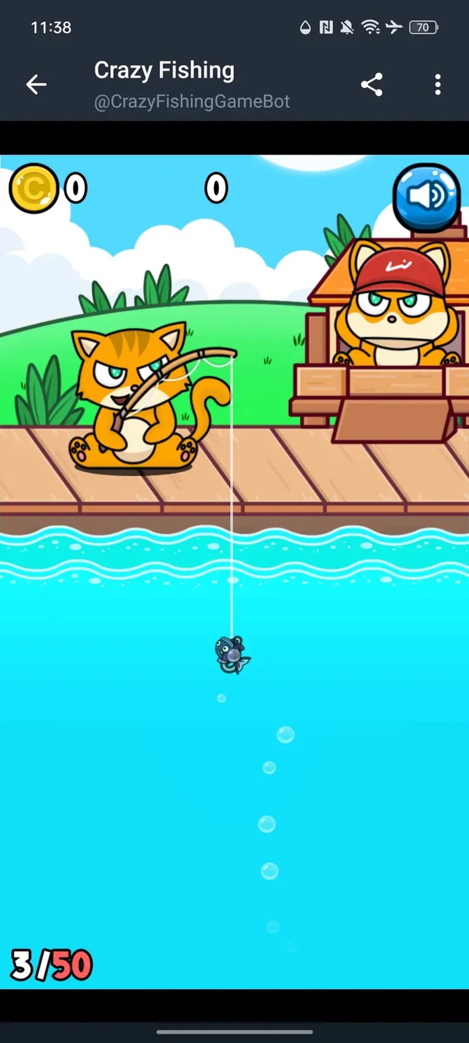 Crazy Fishing Game в Телеграм — скриншот 4