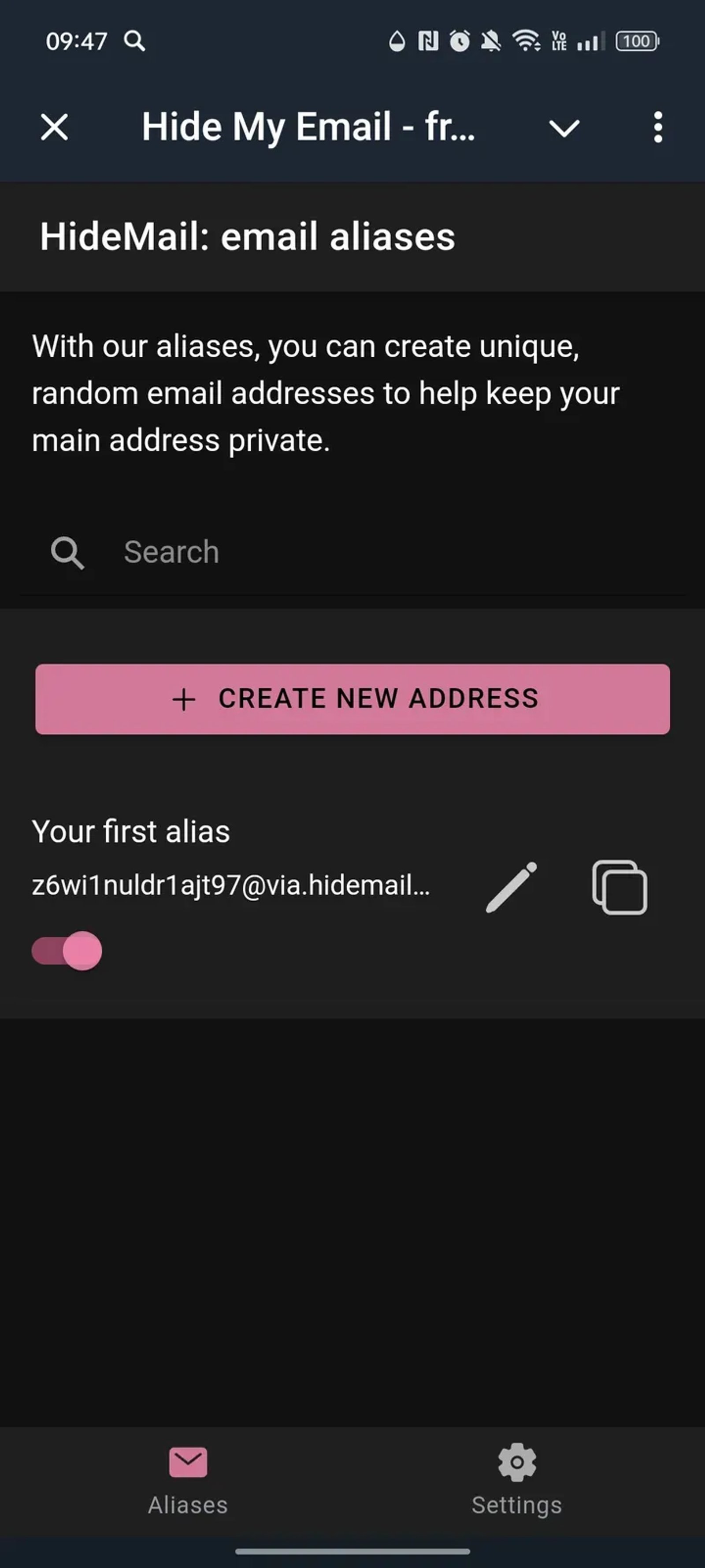 Hide My Email - free email aliases forever в Телеграм — скриншот 1
