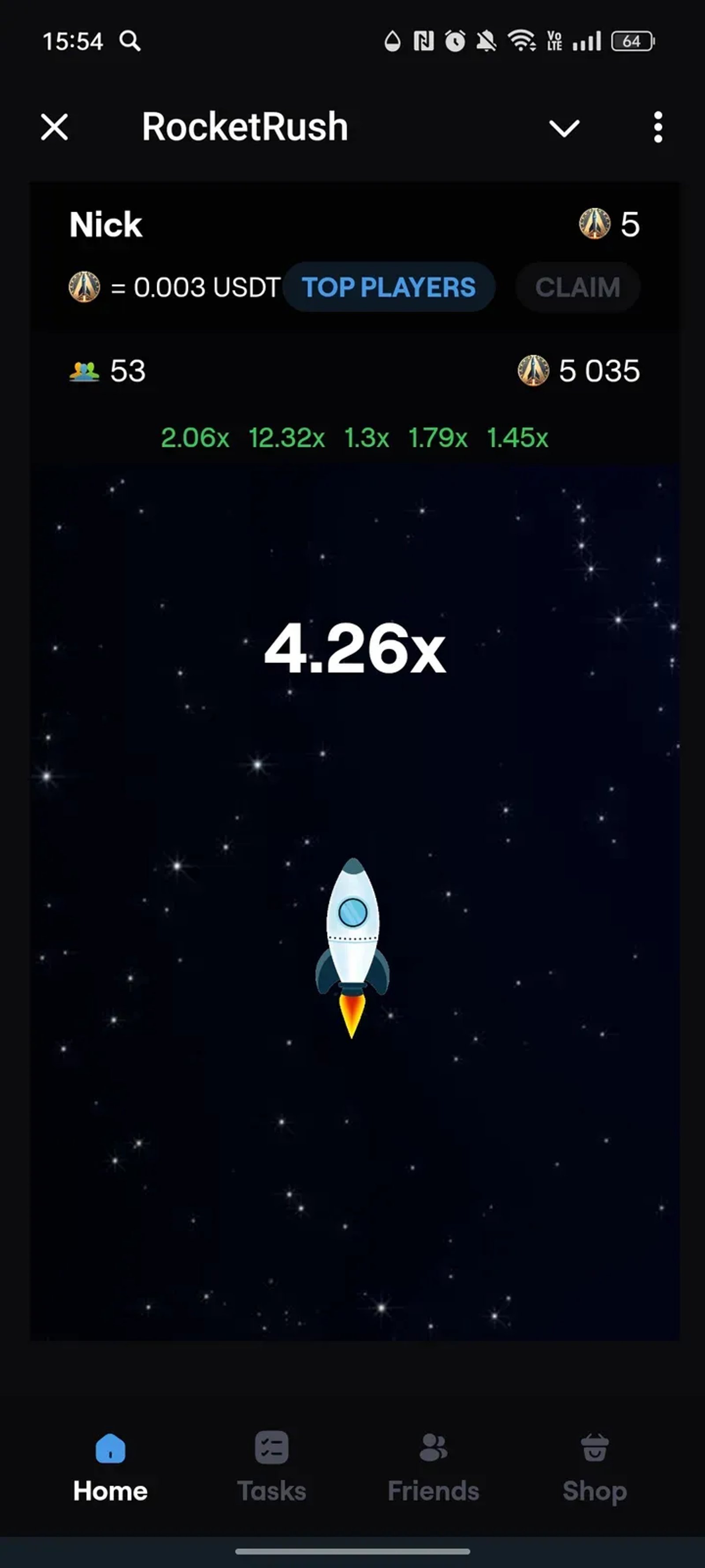 RocketRush в Телеграм — скриншот 1