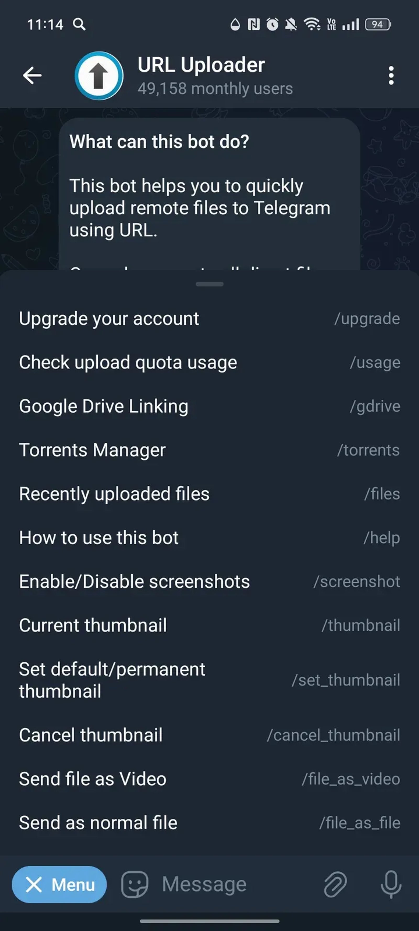 URL Uploader в Телеграм — скриншот 2