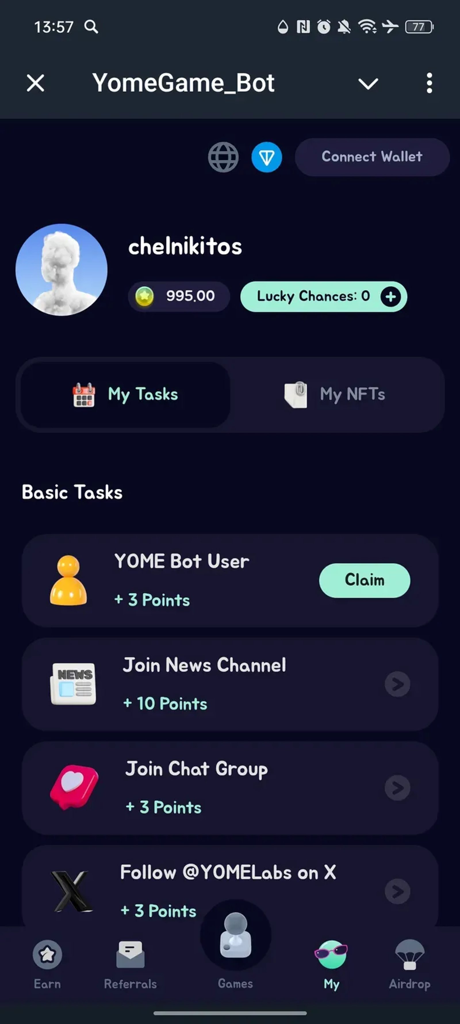 YomeGame_Bot в Телеграм — скриншот 3