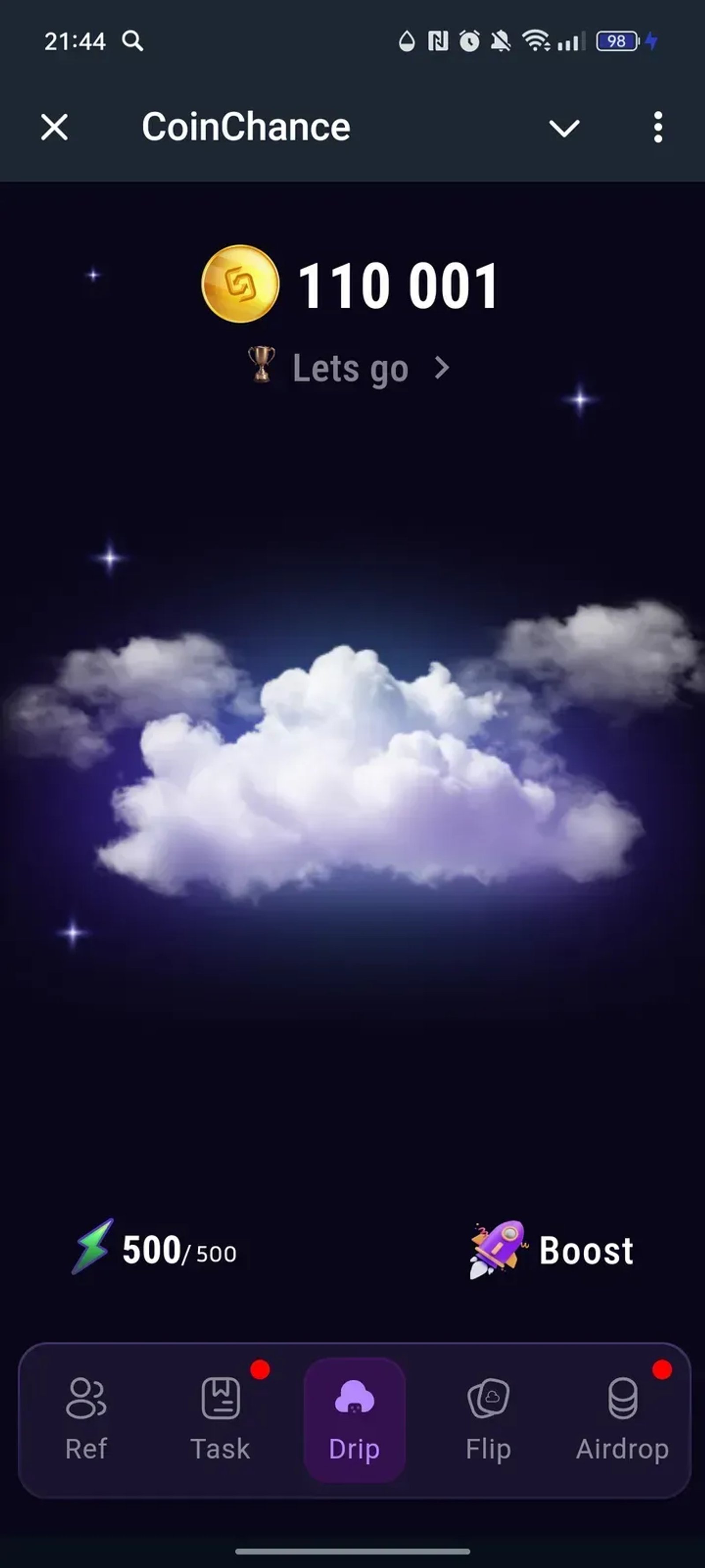 CoinChance в Телеграм — скриншот 1