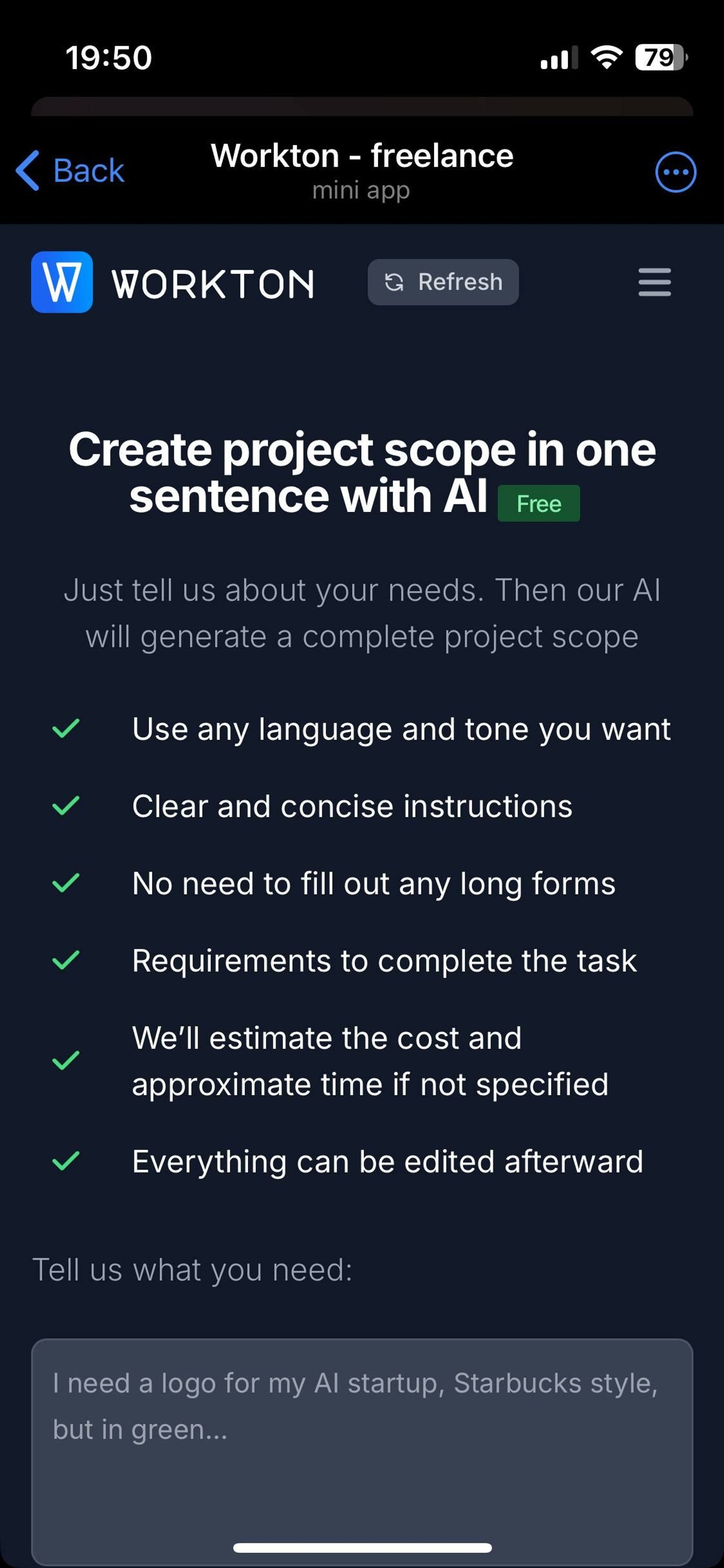 Workton - freelance Telegram Screenshot 3