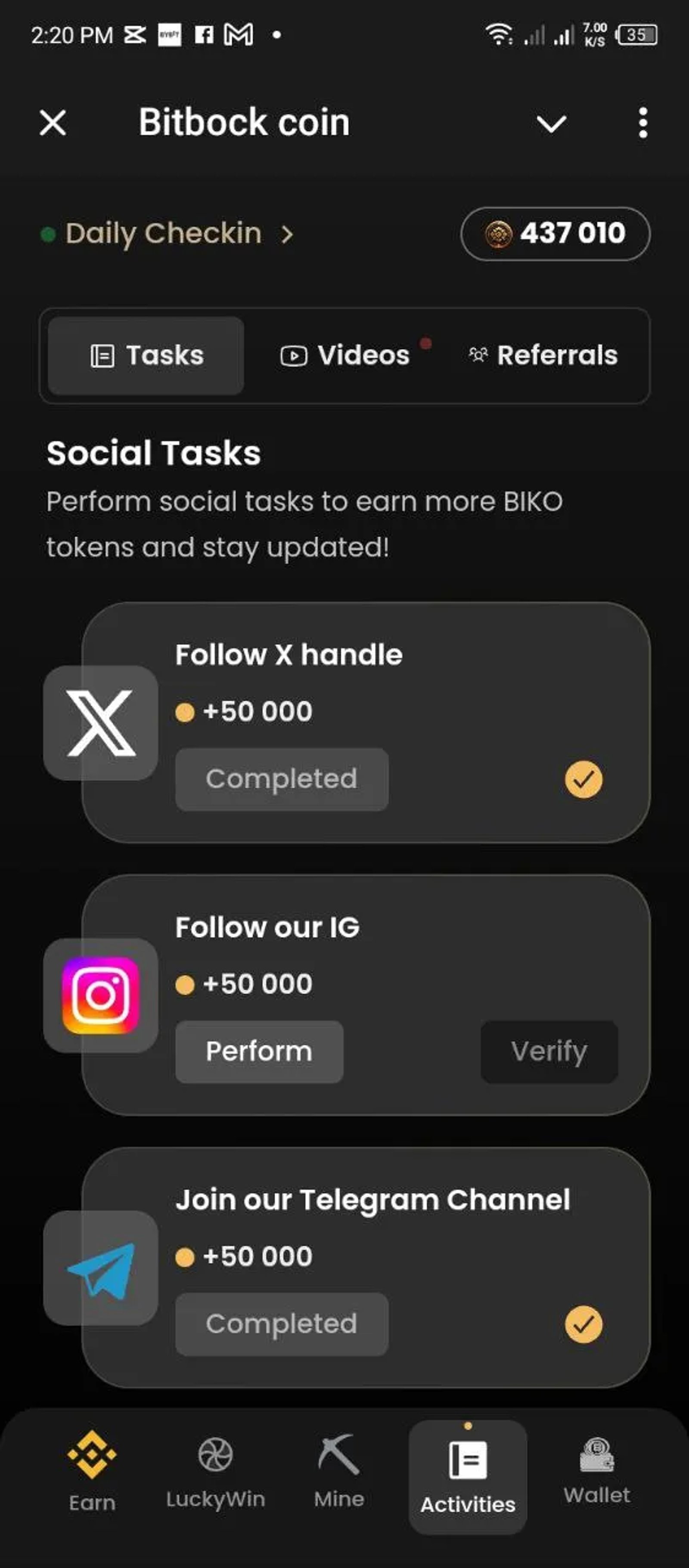 Bitbock coin в Телеграм — скриншот 4