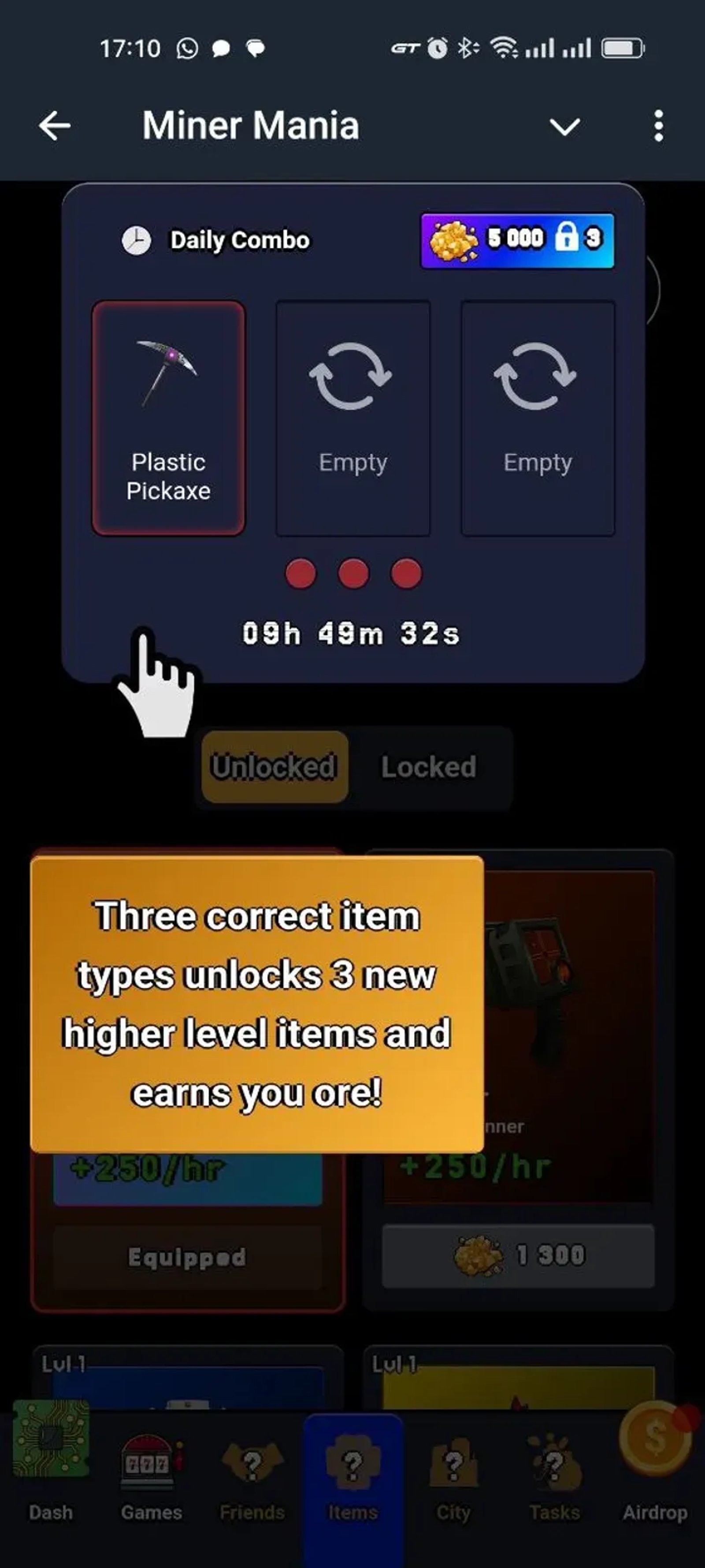 Miner Mania в Телеграм — скриншот 5