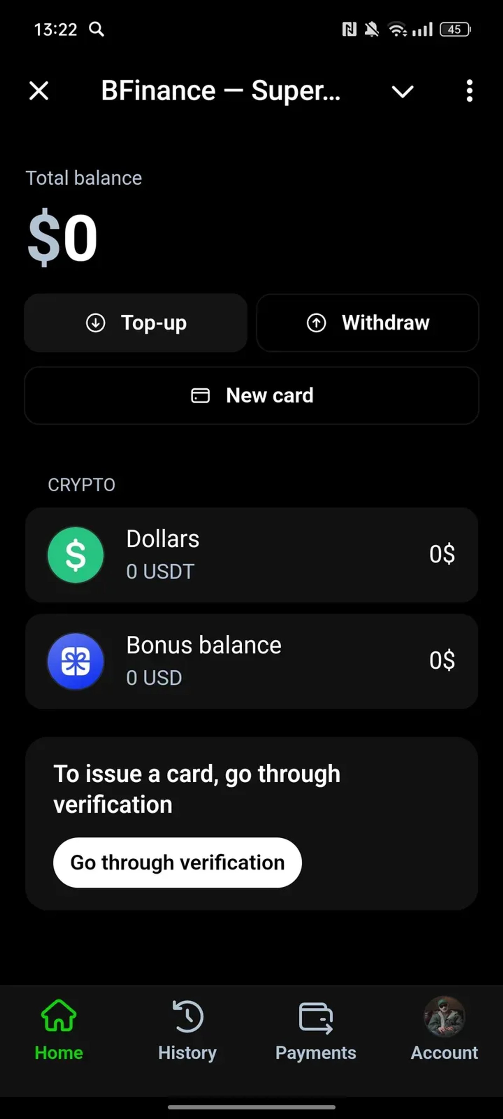 BFinance — Super-App в Телеграм — скриншот 1