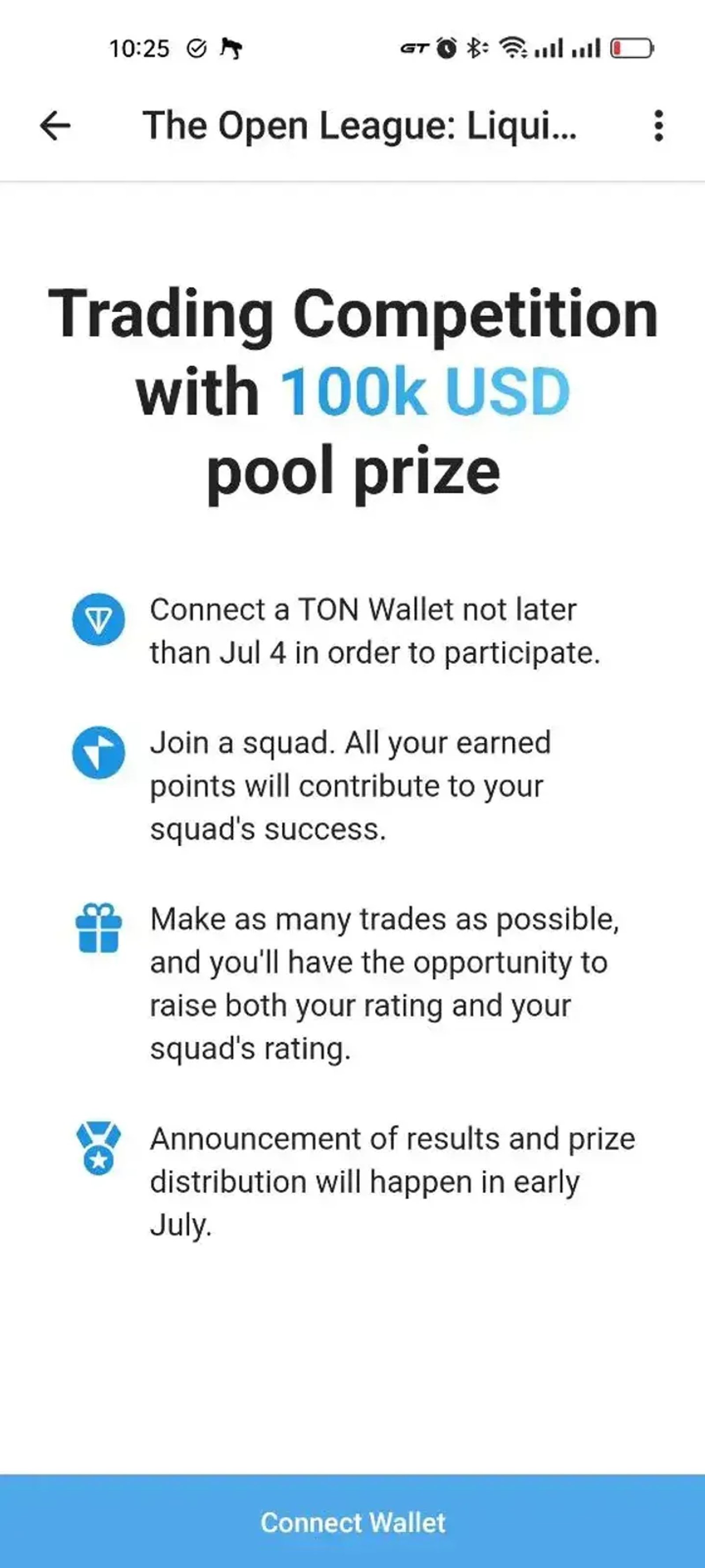 The Open League: Liquidity Pools в Телеграм — скриншот 1