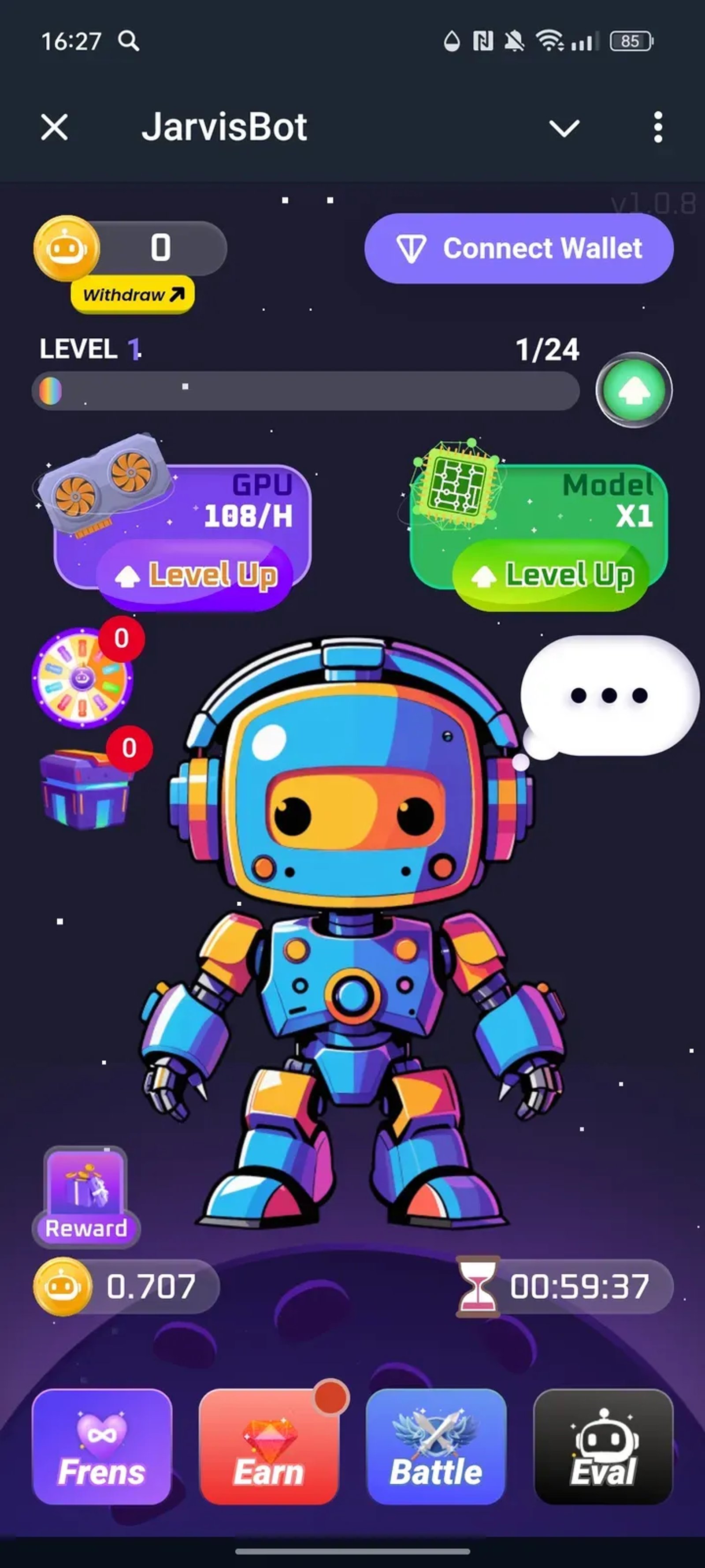 JarvisBot в Телеграм — скриншот 1