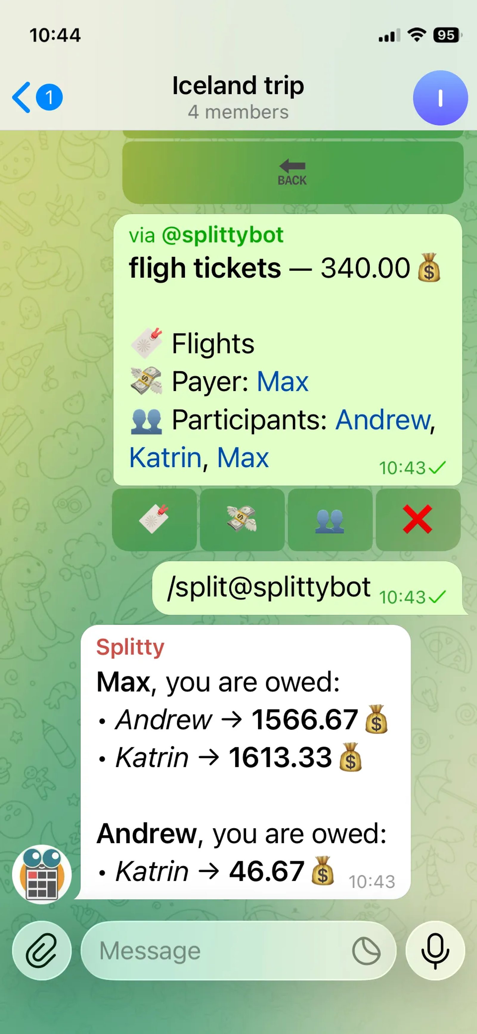 Splitty в Телеграм — скриншот 4