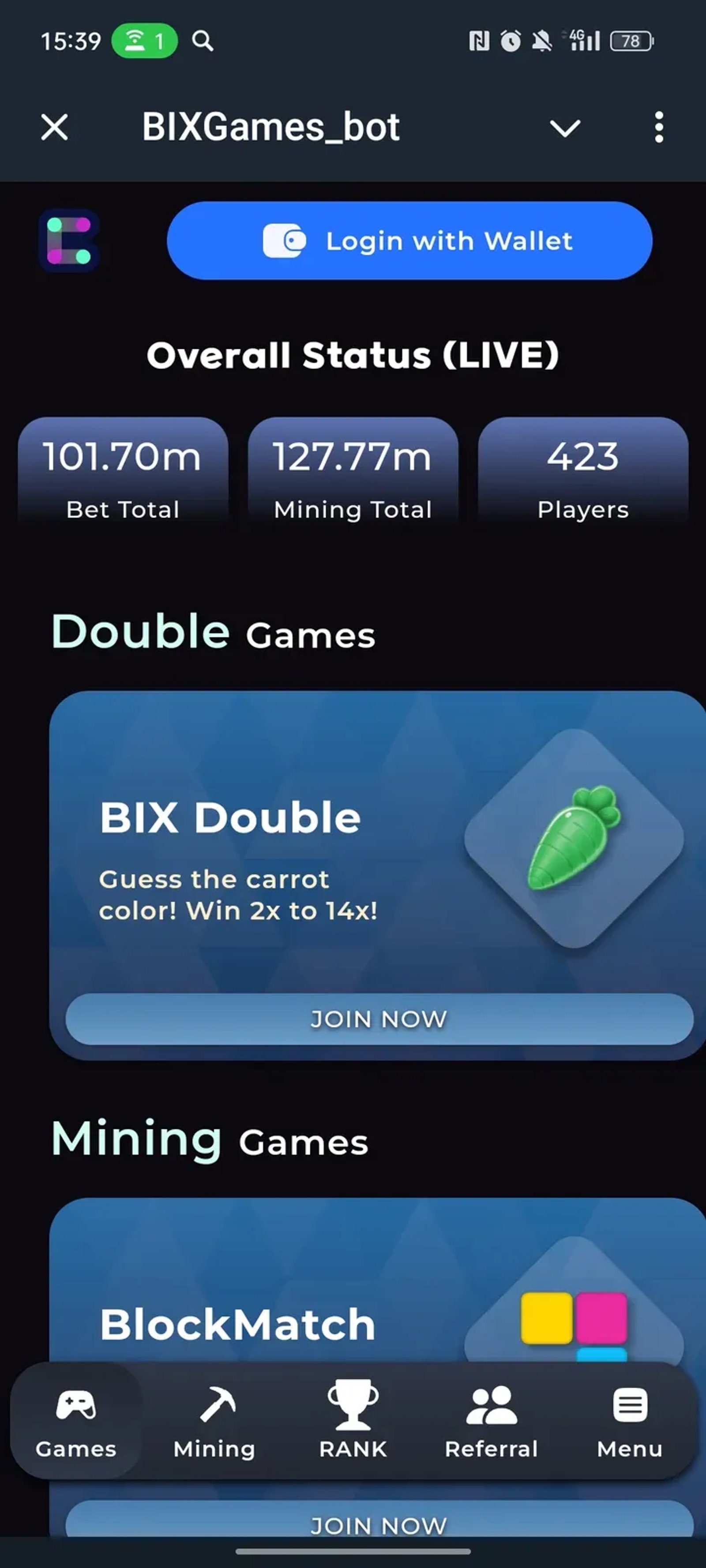 BIXGames_bot Telegram Screenshot 1