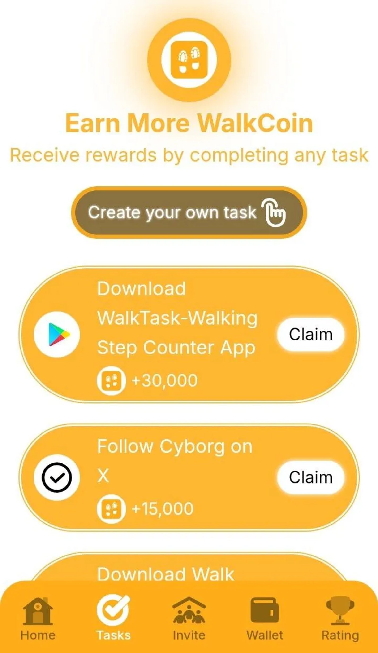WalkCoin в Телеграм — скриншот 3