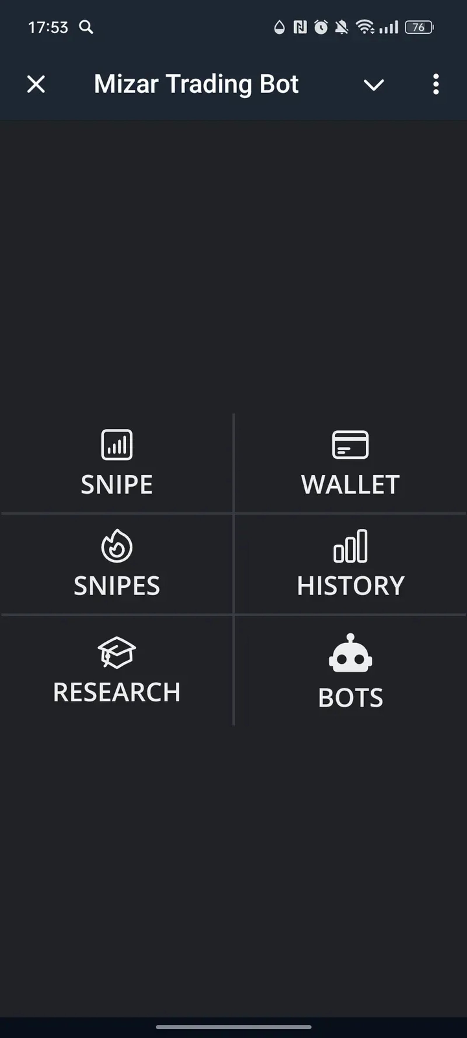 Mizar Trading Bot в Телеграм — скриншот 1