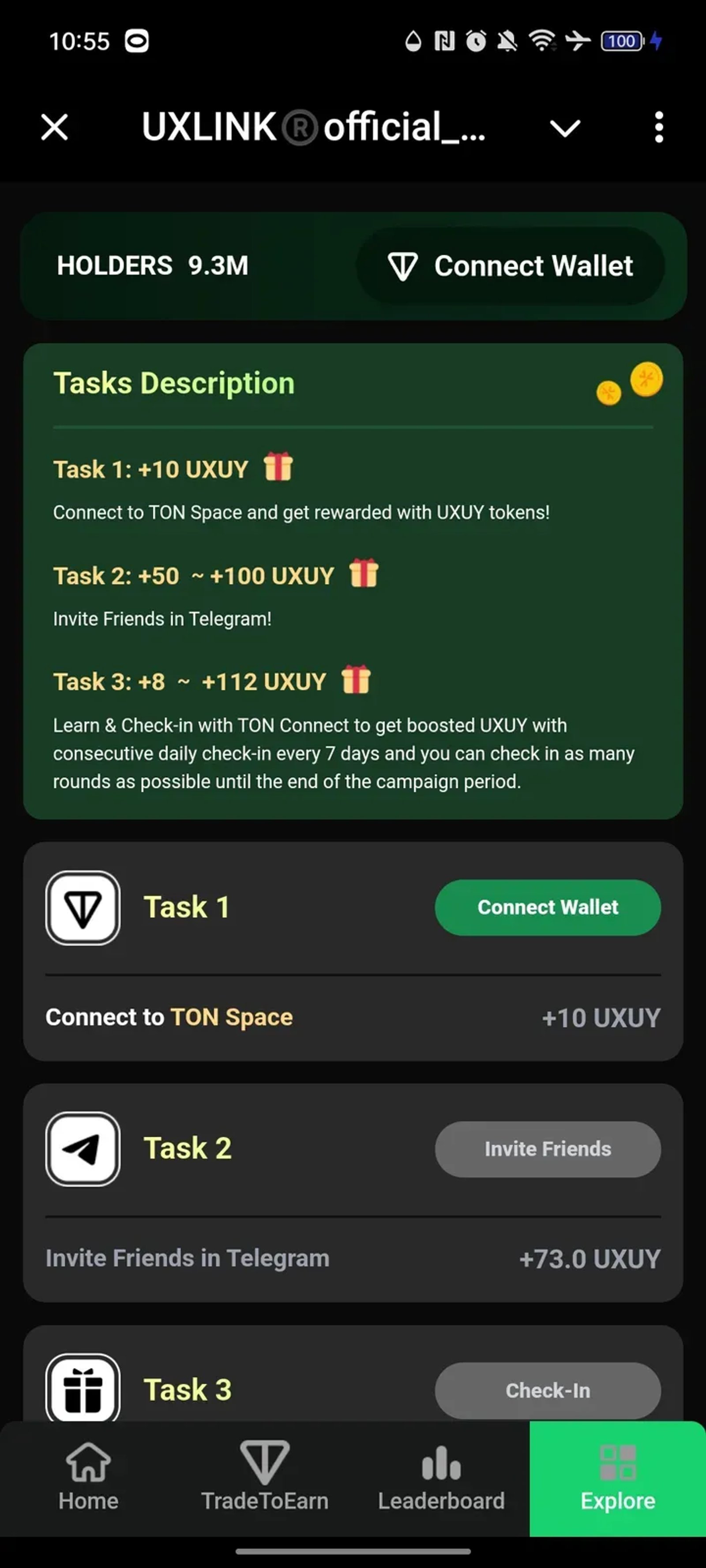 UXLINK®official_bot в Телеграм — скриншот 4
