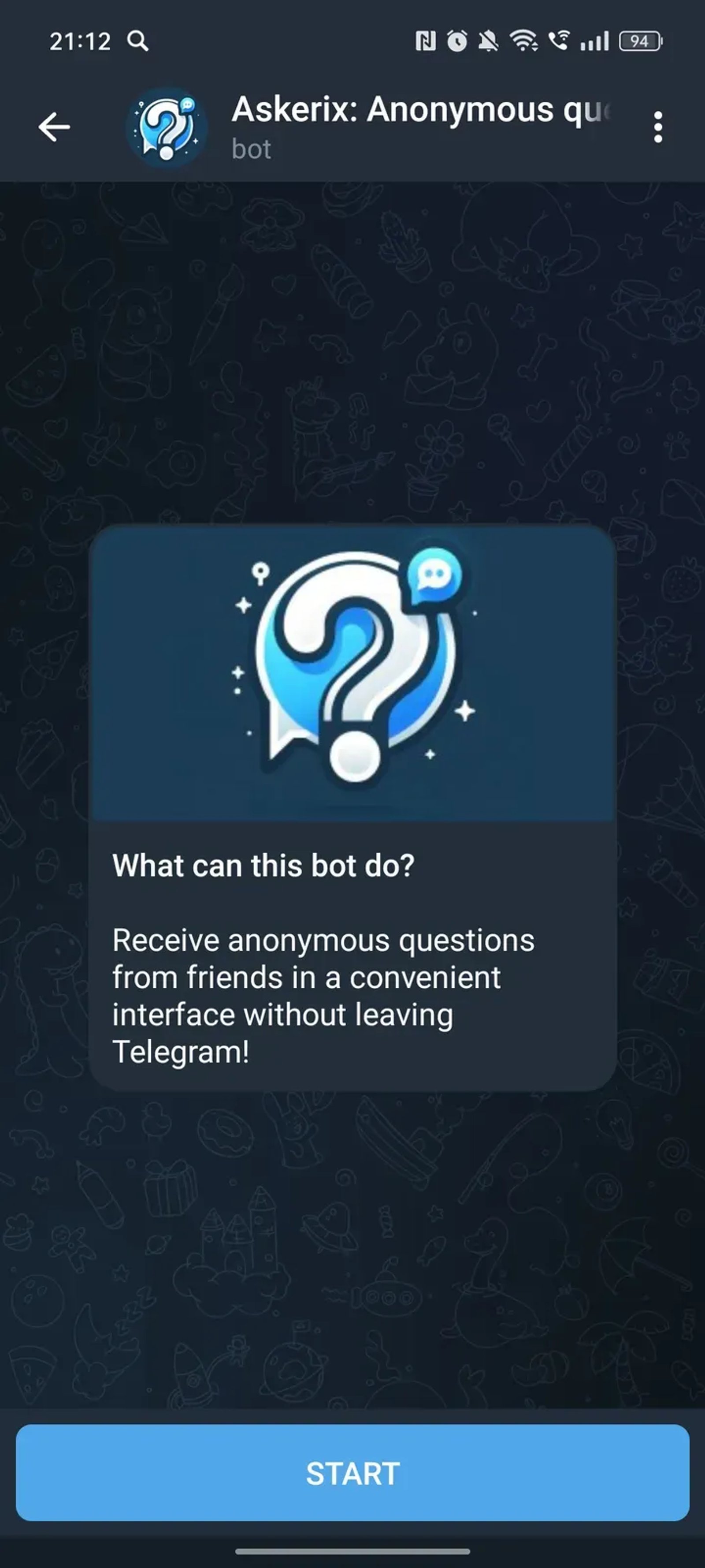 Askerix в Телеграм — скриншот 3