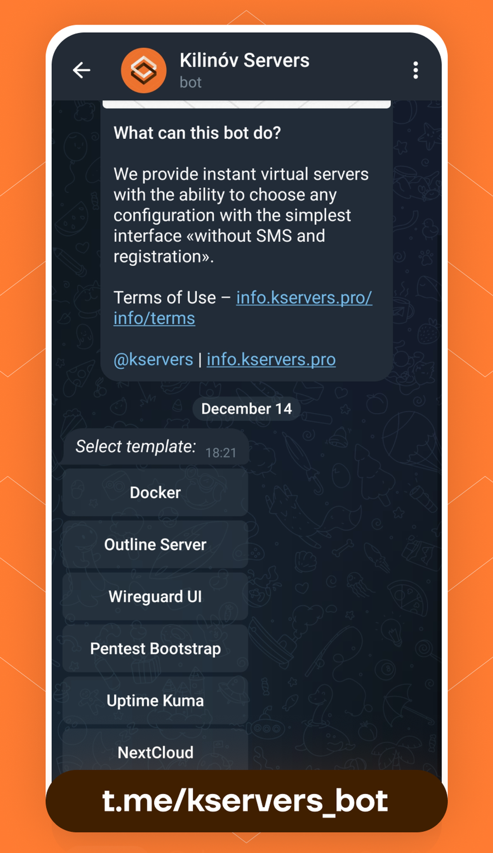 Kilinóv Servers в Телеграм — скриншот 3