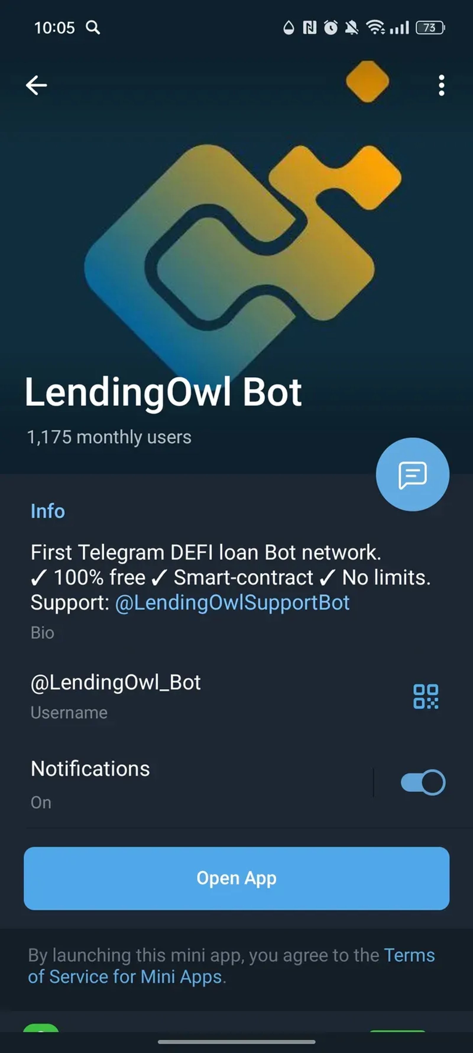 LendingOwl Bot в Телеграм — скриншот 4