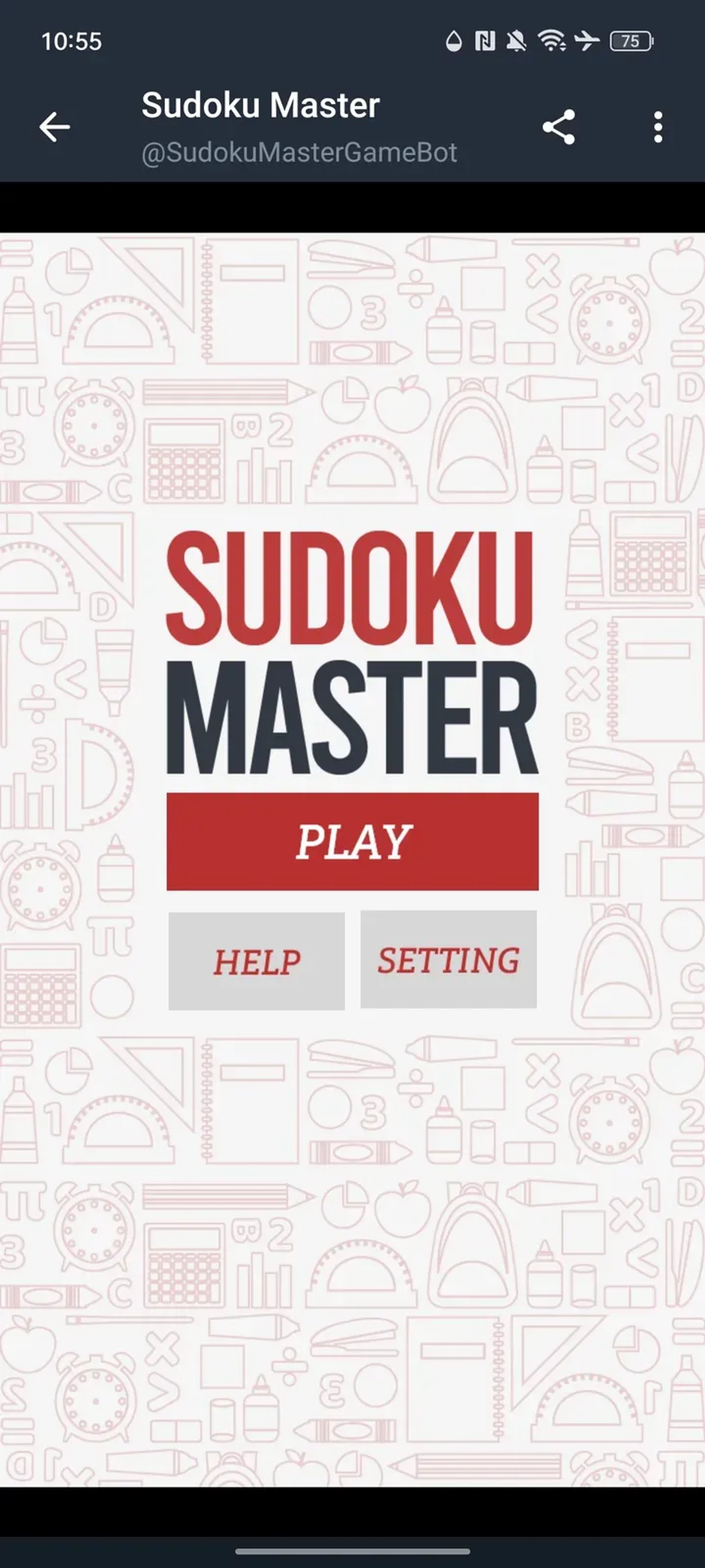 Sudoku Master Game в Телеграм — скриншот 1