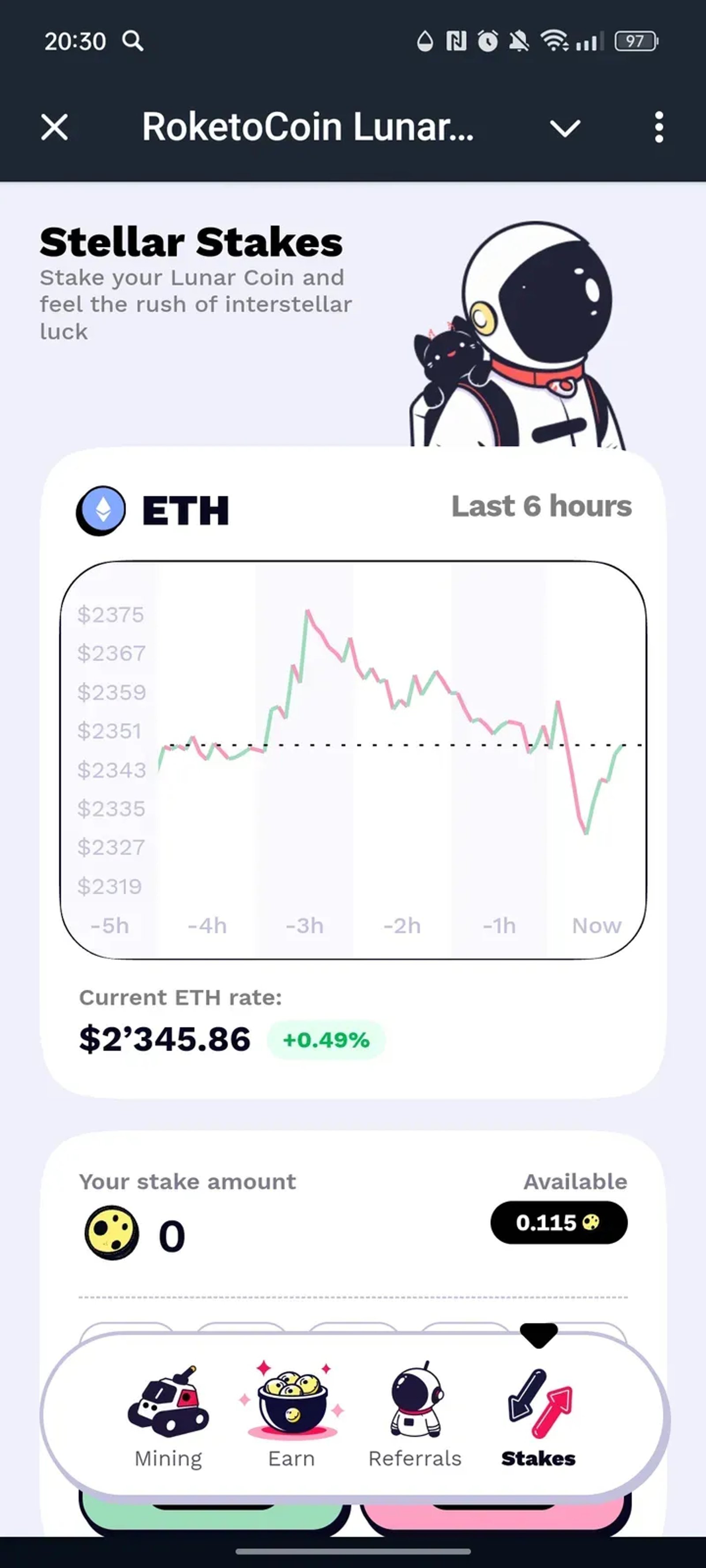 RoketoCoin Lunar Program в Телеграм — скриншот 4