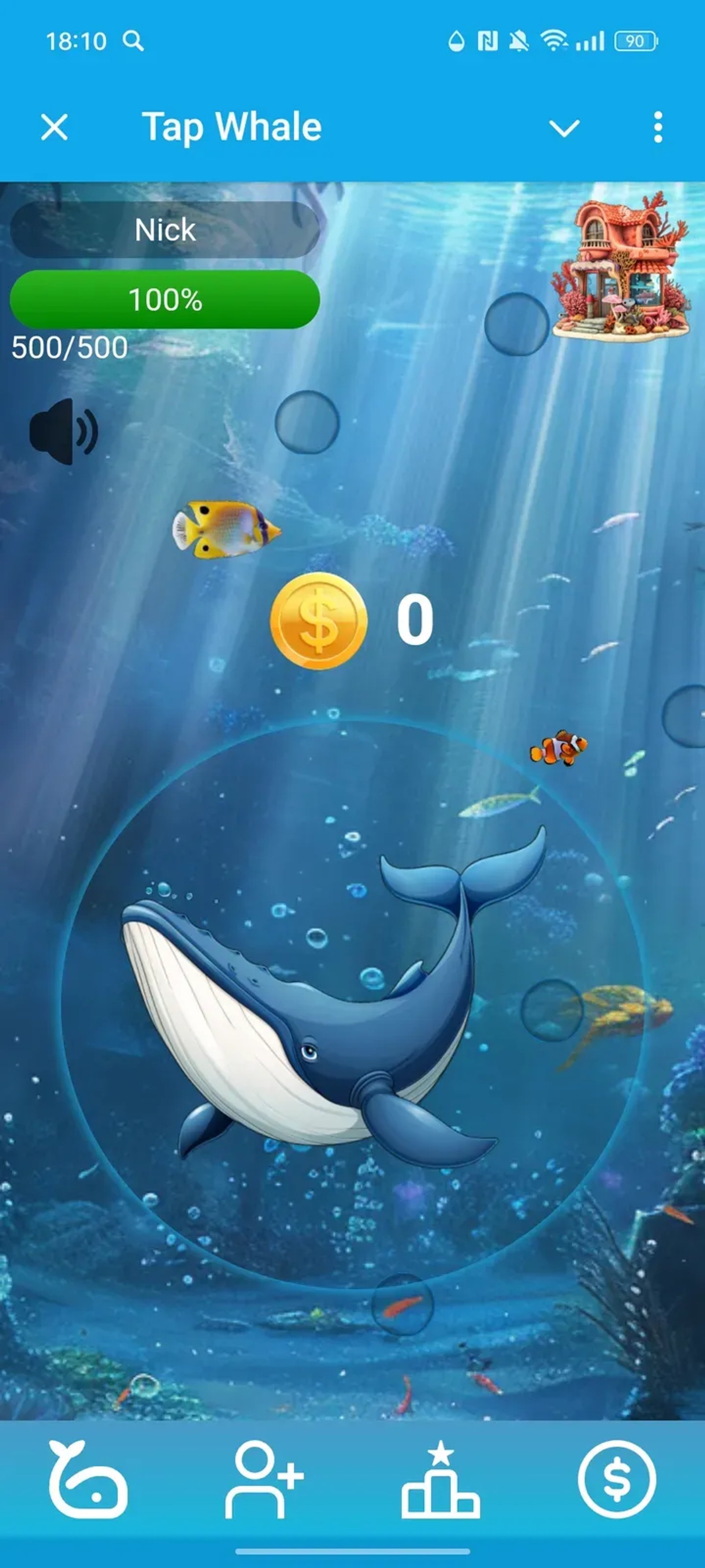 Tap Whale в Телеграм — скриншот 1