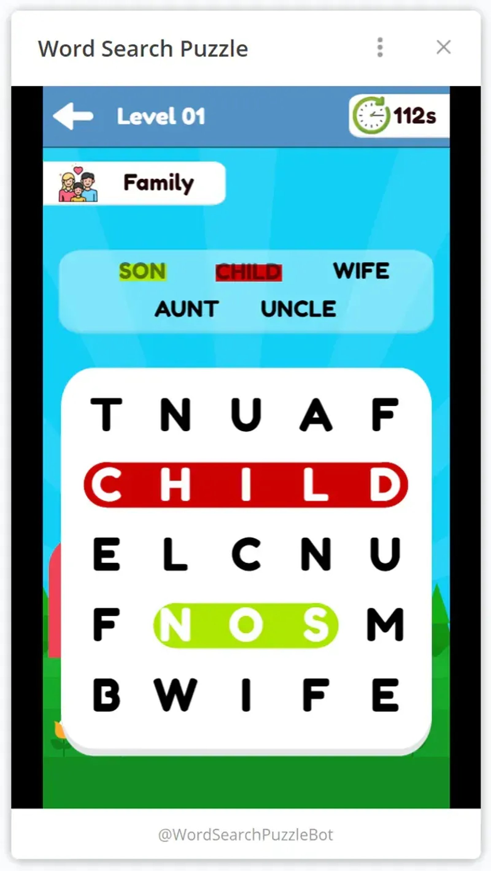 Word Search Puzzle в Телеграм — скриншот 1