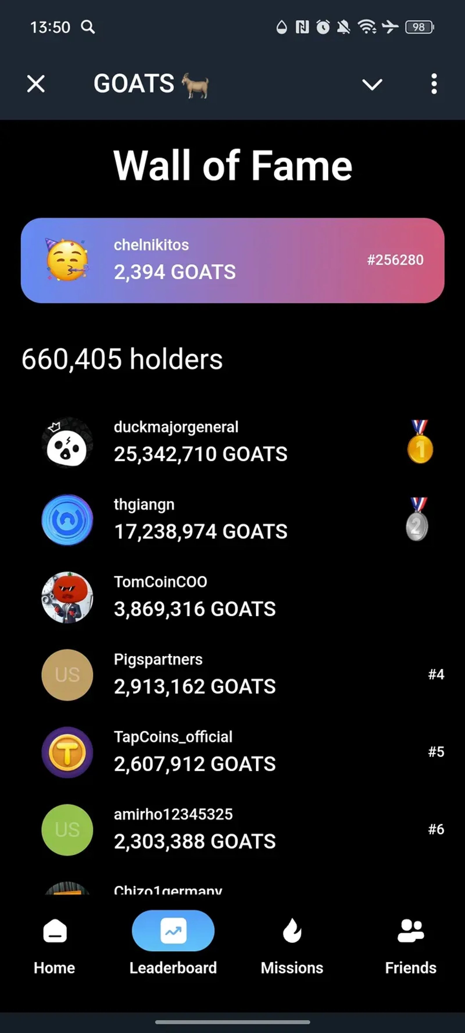 GOATS 🐐 в Телеграм — скриншот 3