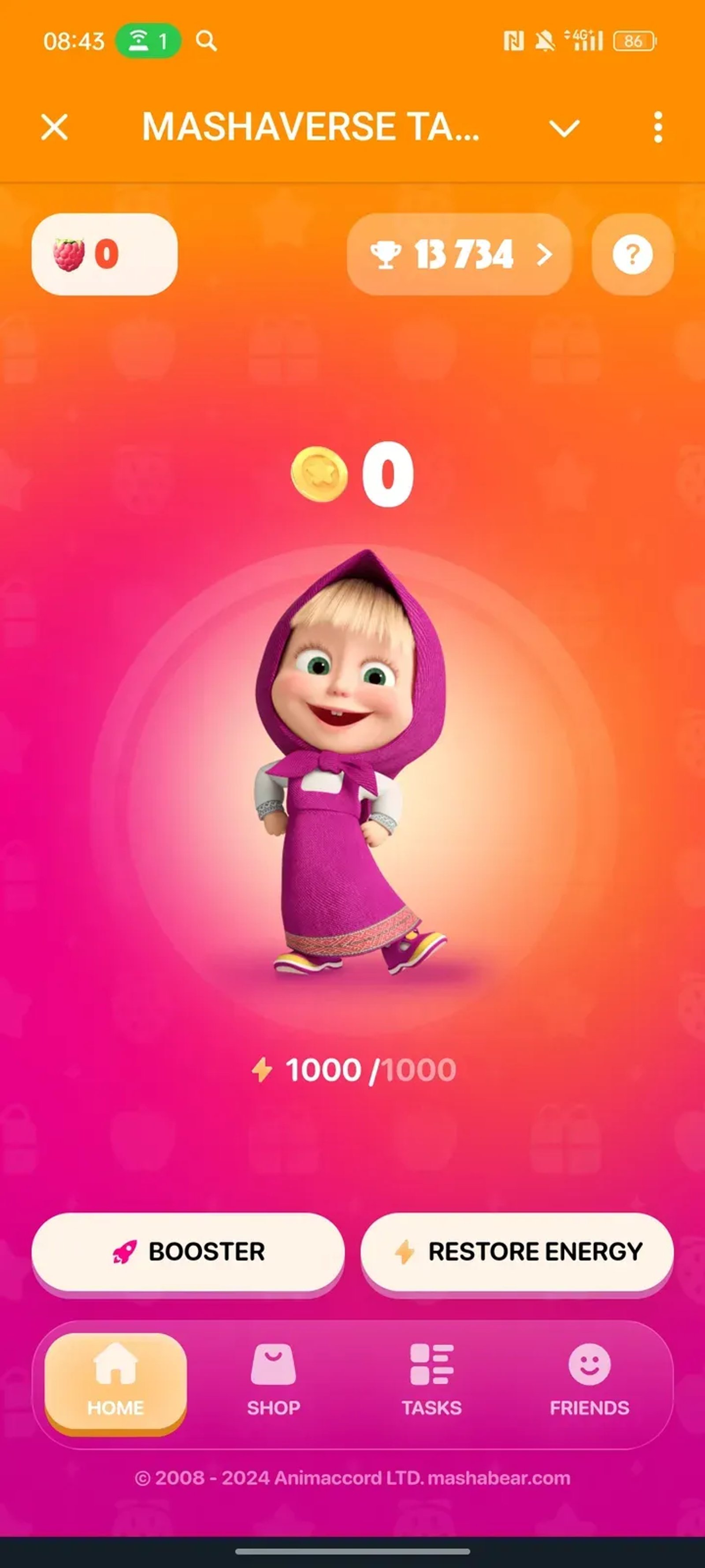 MASHAVERSE TAP DASH в Телеграм — скриншот 1